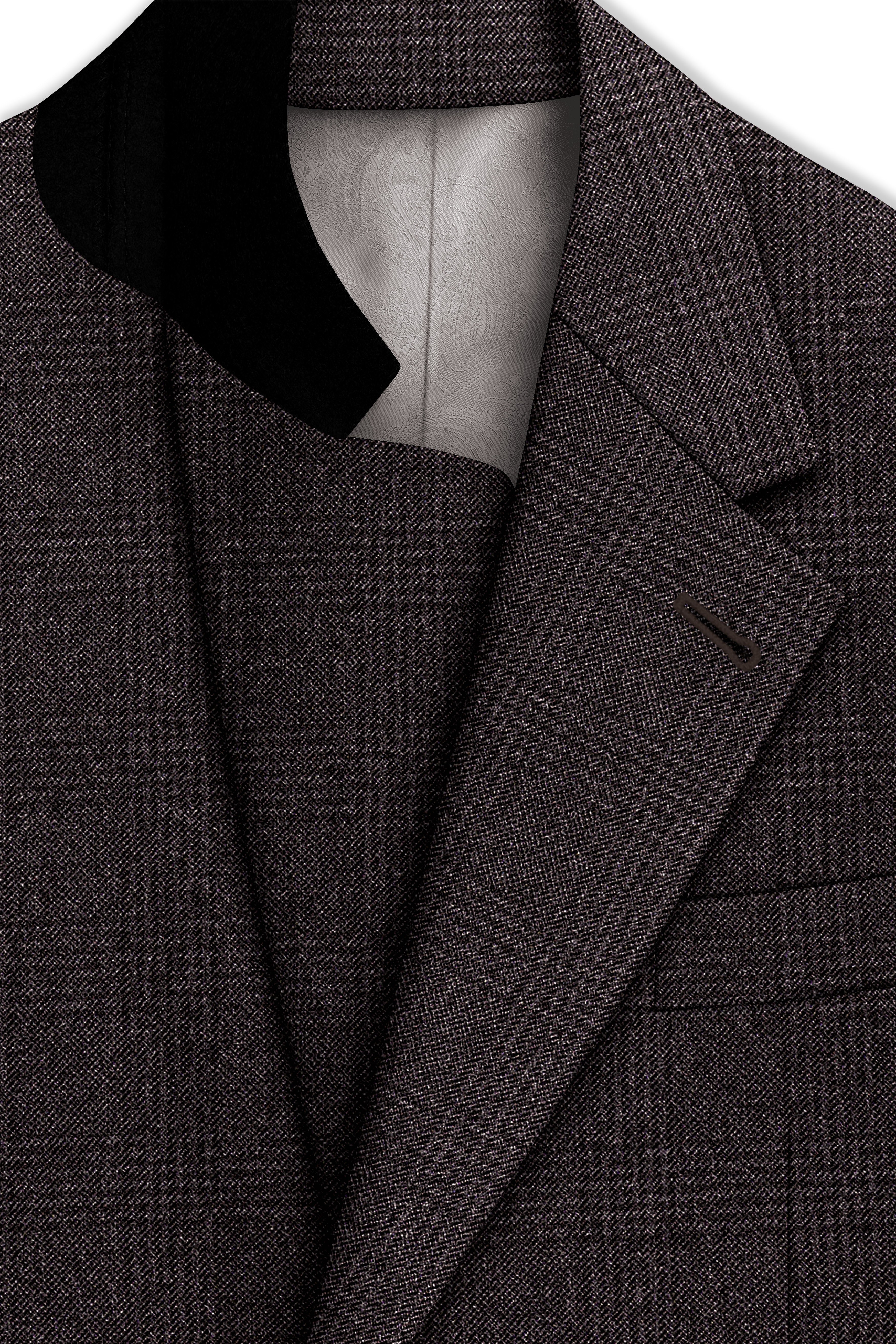 Bruno-Chicago Brown Wales Plaid Tweed Single Breasted Overcoat