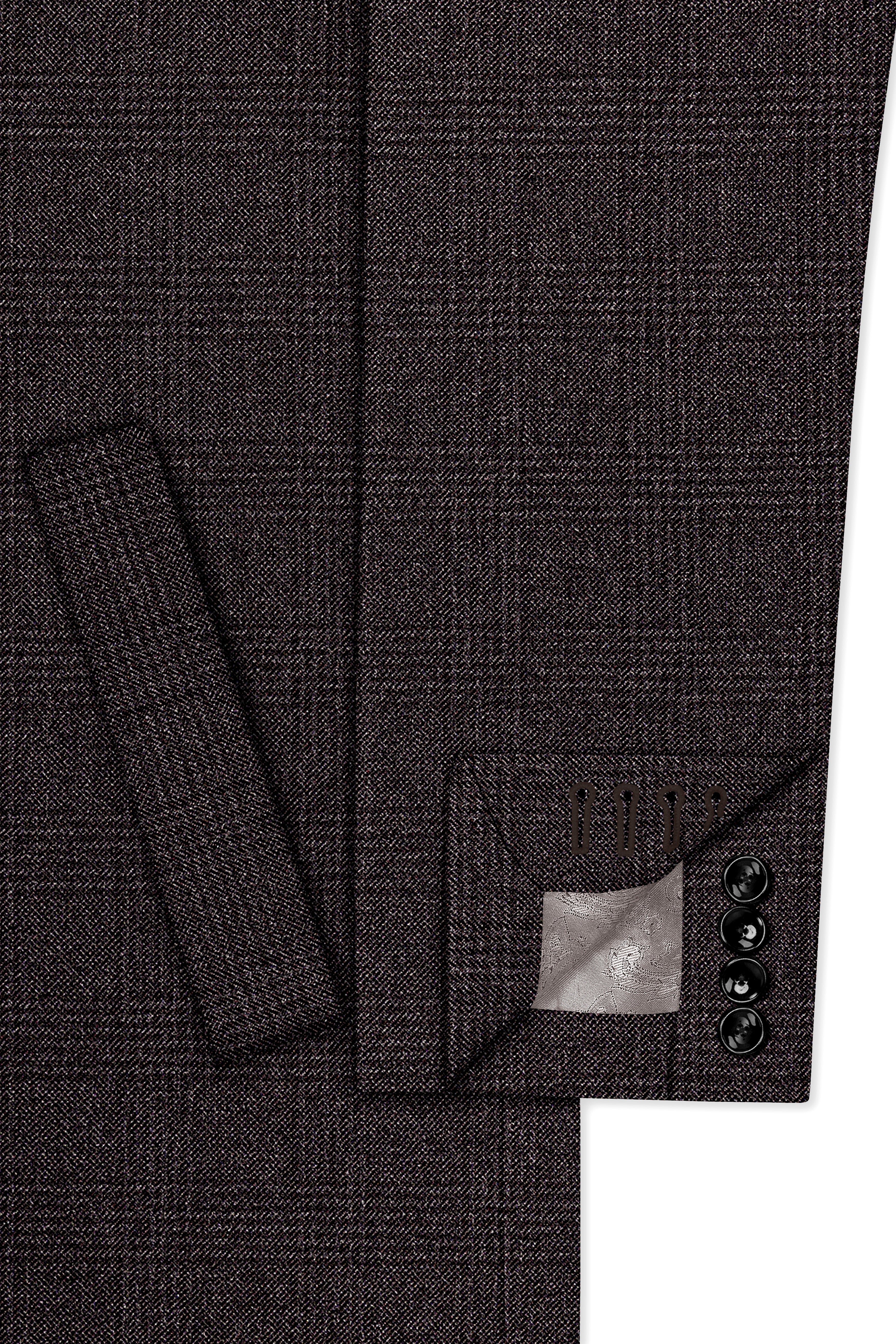 Bruno-Chicago Brown Wales Plaid Tweed Single Breasted Overcoat