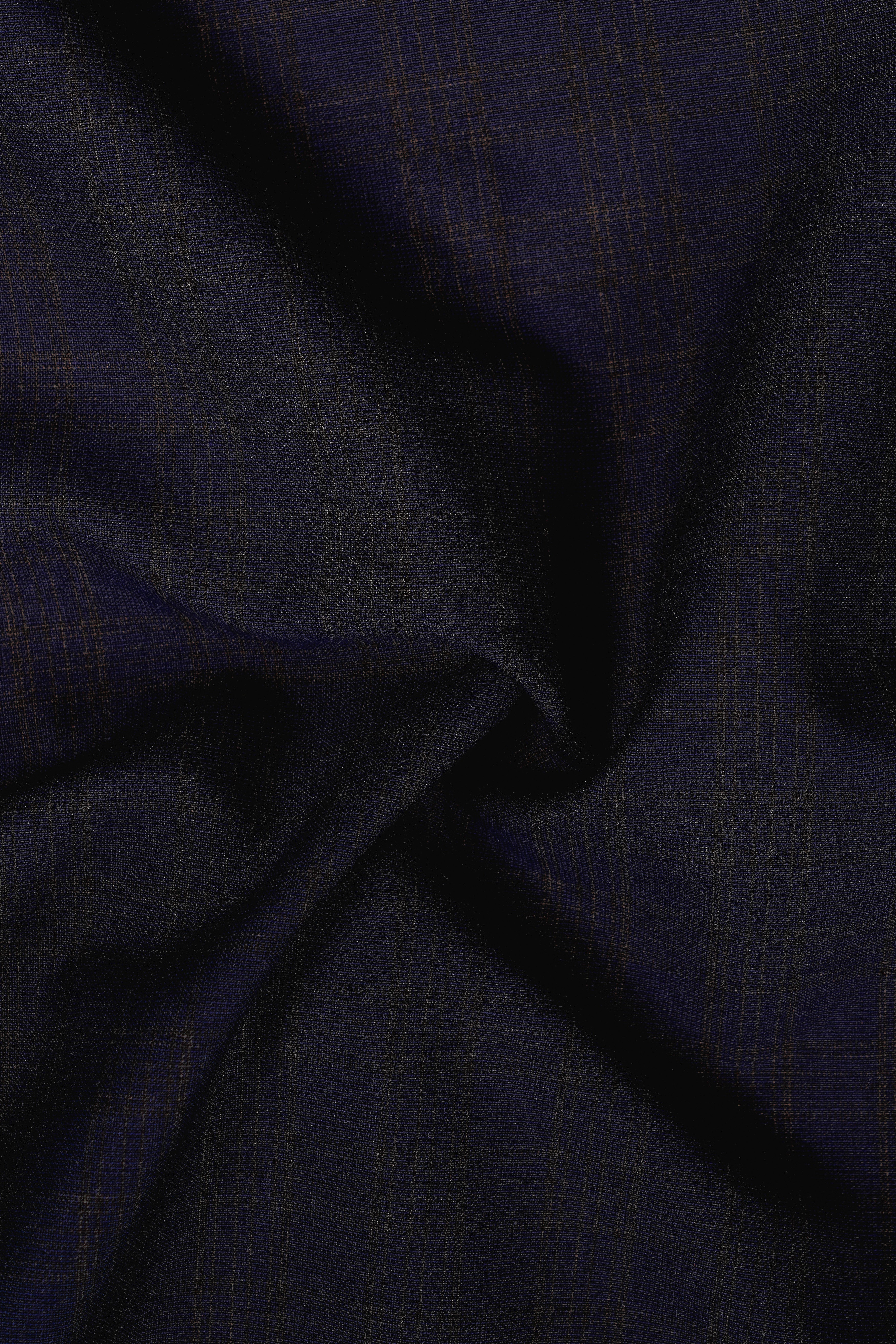 Ashford-Cinder Blue Plaid Wool Rich Trench Coat With Pant