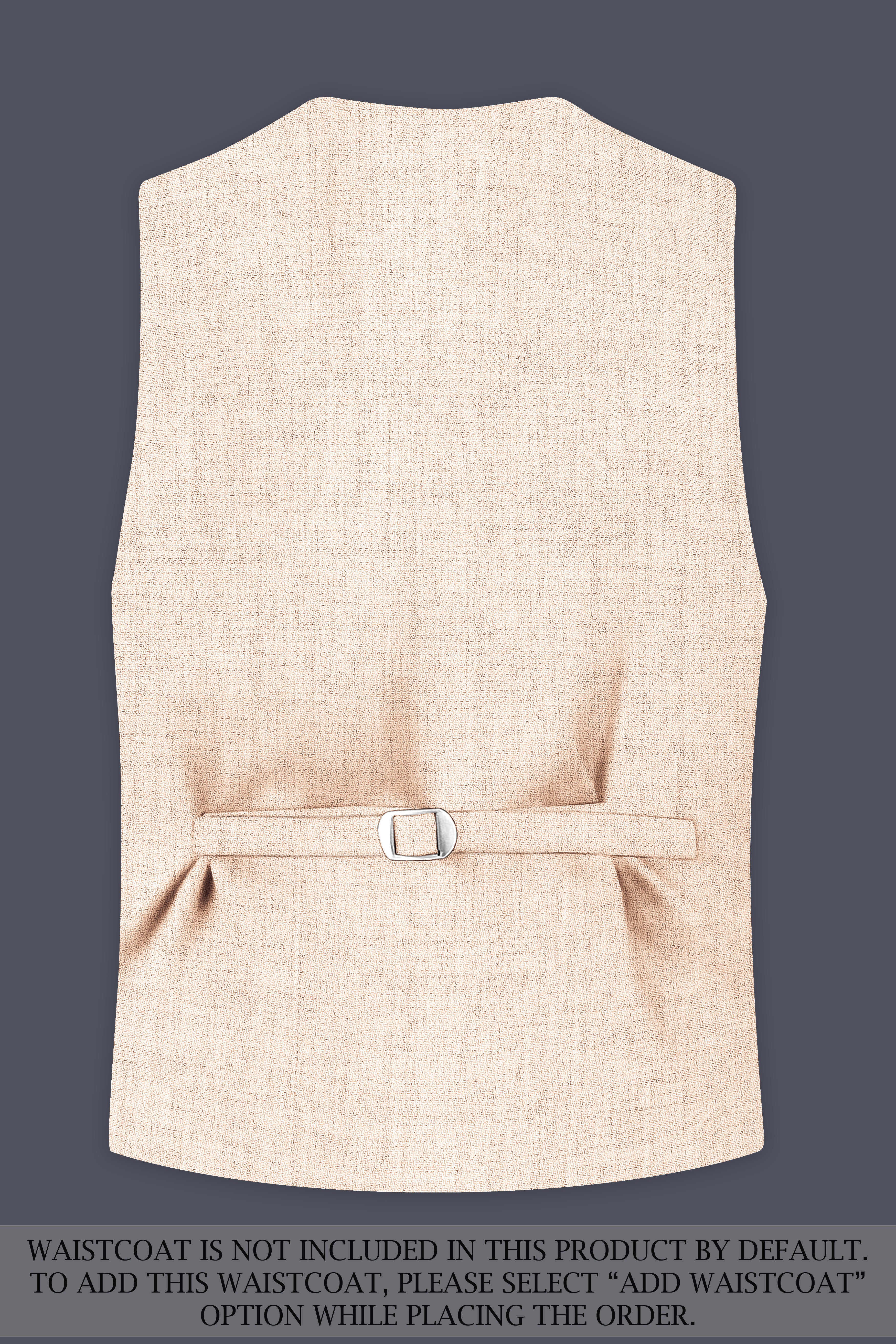 Velour-Derby Cream Textured Tweed Single Breasted Trench Coat With Pant