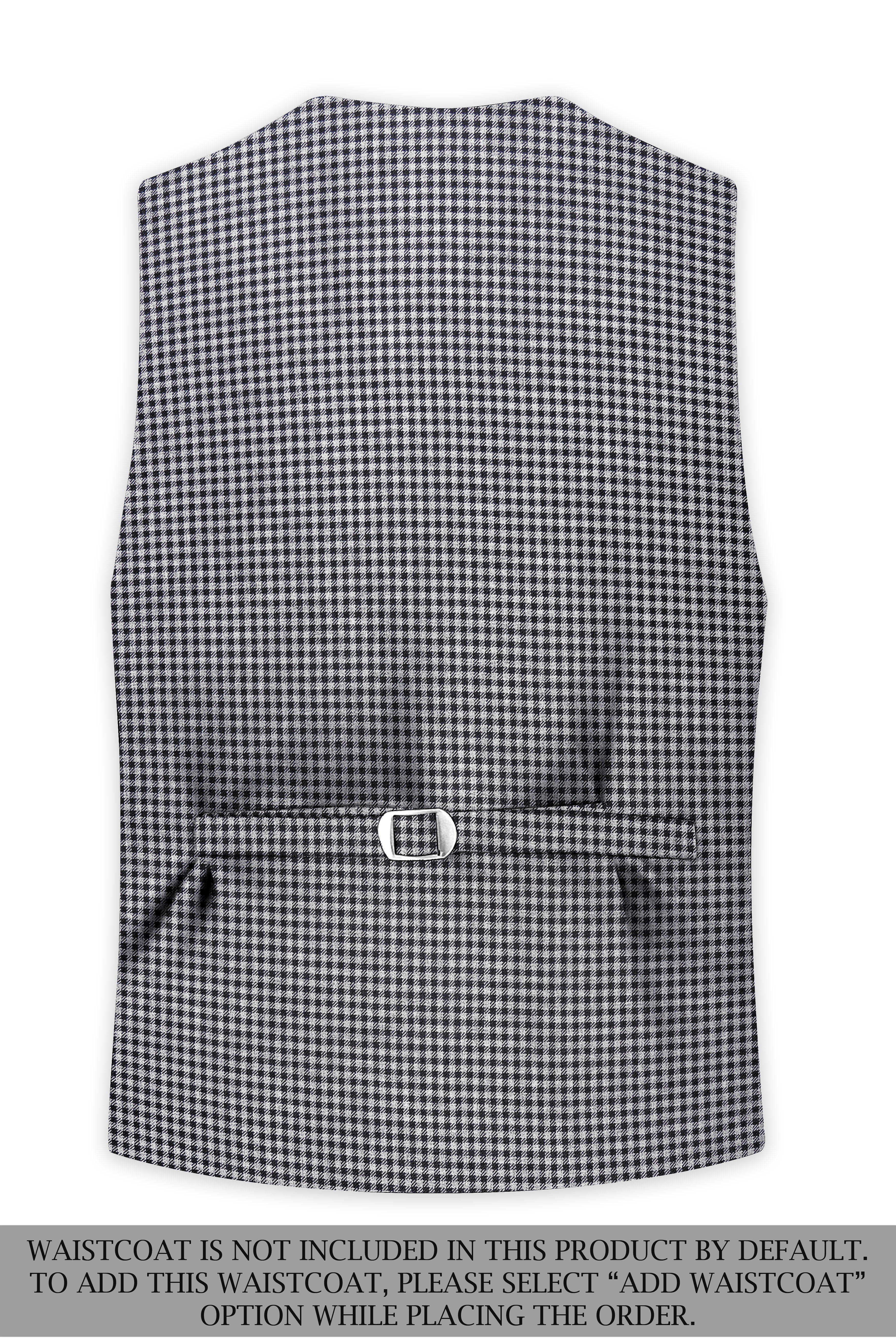 Graphite-Metallic Gray And Tuatara Gingham Plaid Tweed Single Breasted Trench Coat With Pant