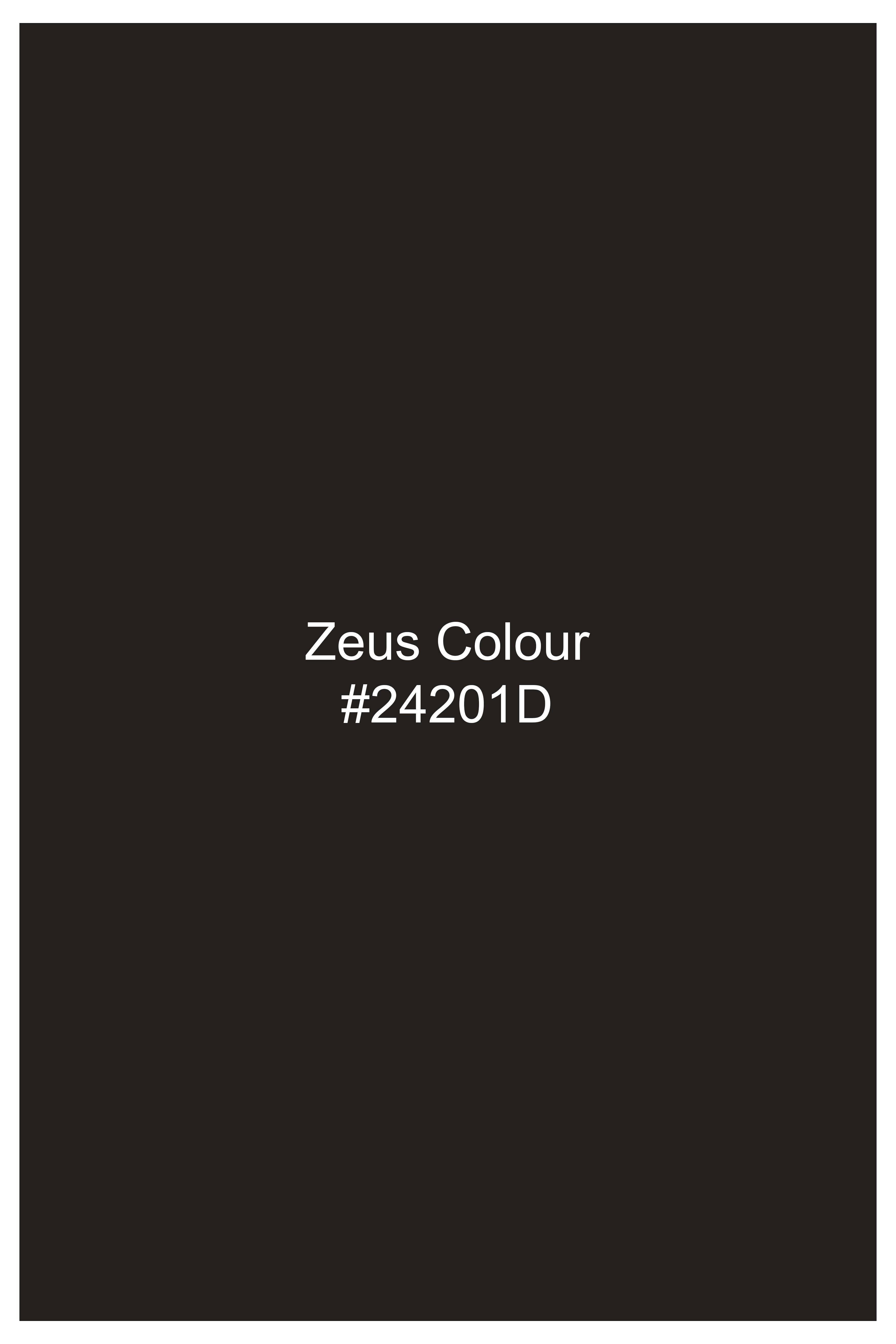 Aurezeus-Zeus Brown Textured Tweed Single Breasted Overcoat With Pant