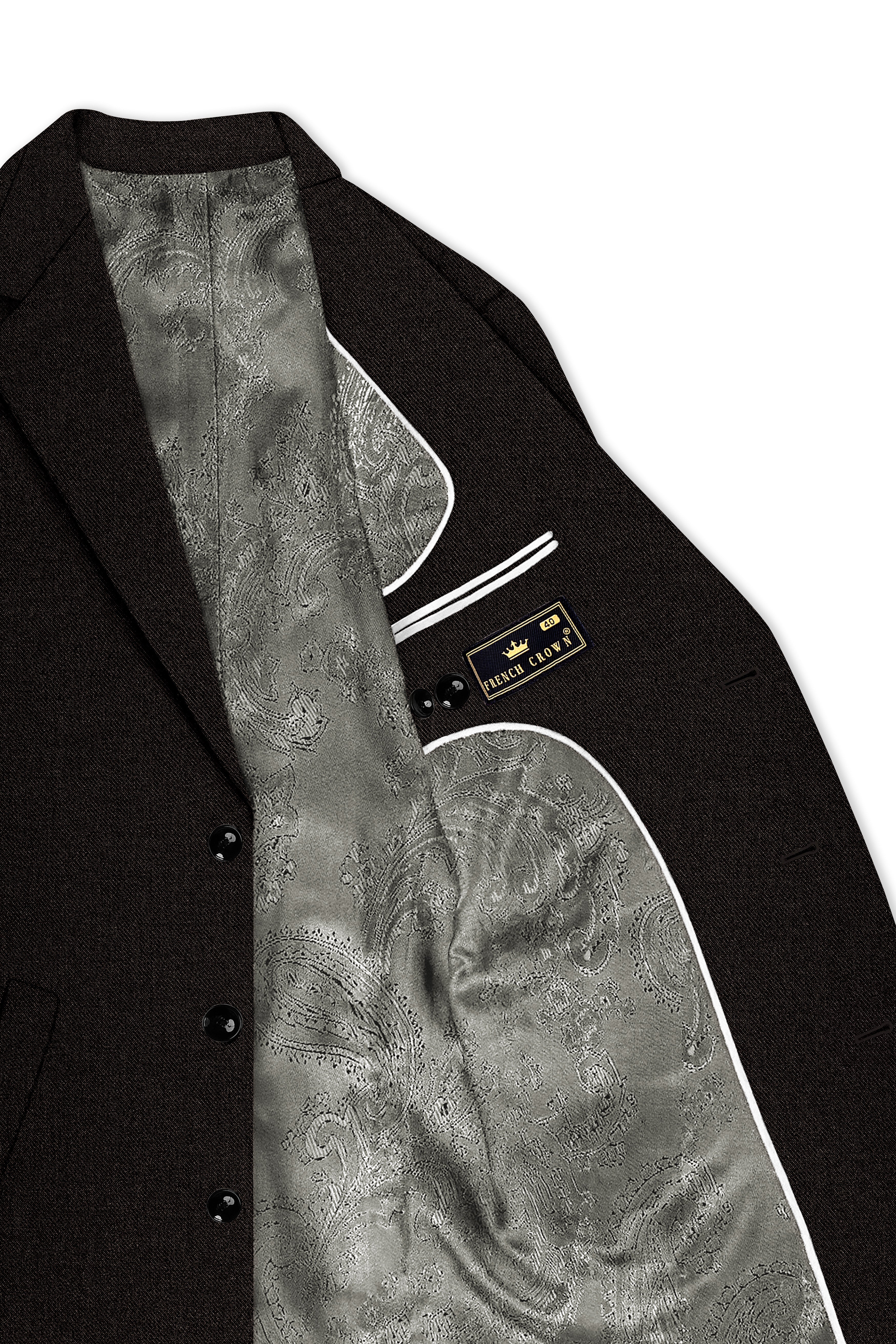 Aurezeus-Zeus Brown Textured Tweed Single Breasted Overcoat With Pant