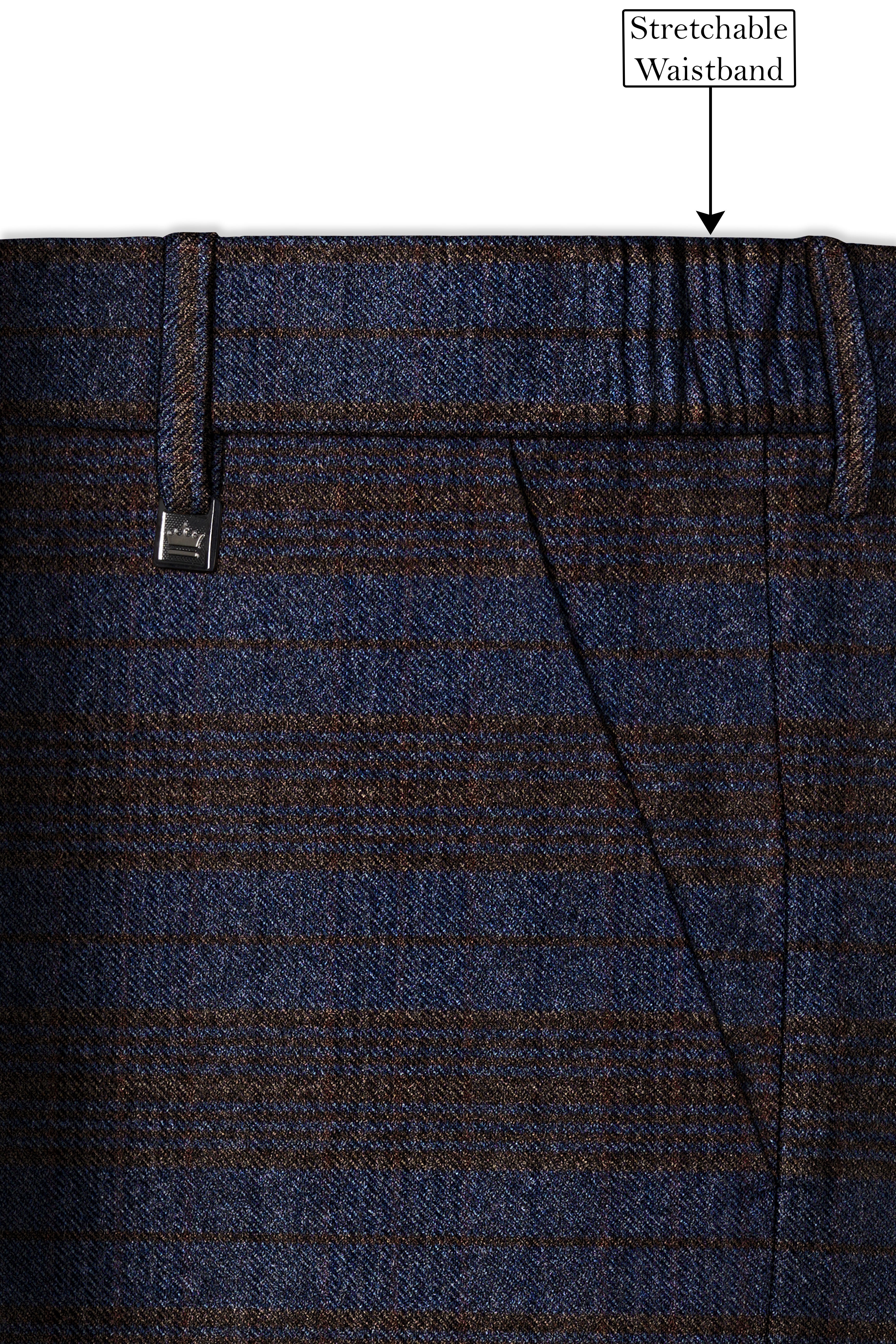 Velourish-Tealish Blue And Tuatara Gray Glen Plaid Tweed Single Breasted Overcoat With Pant