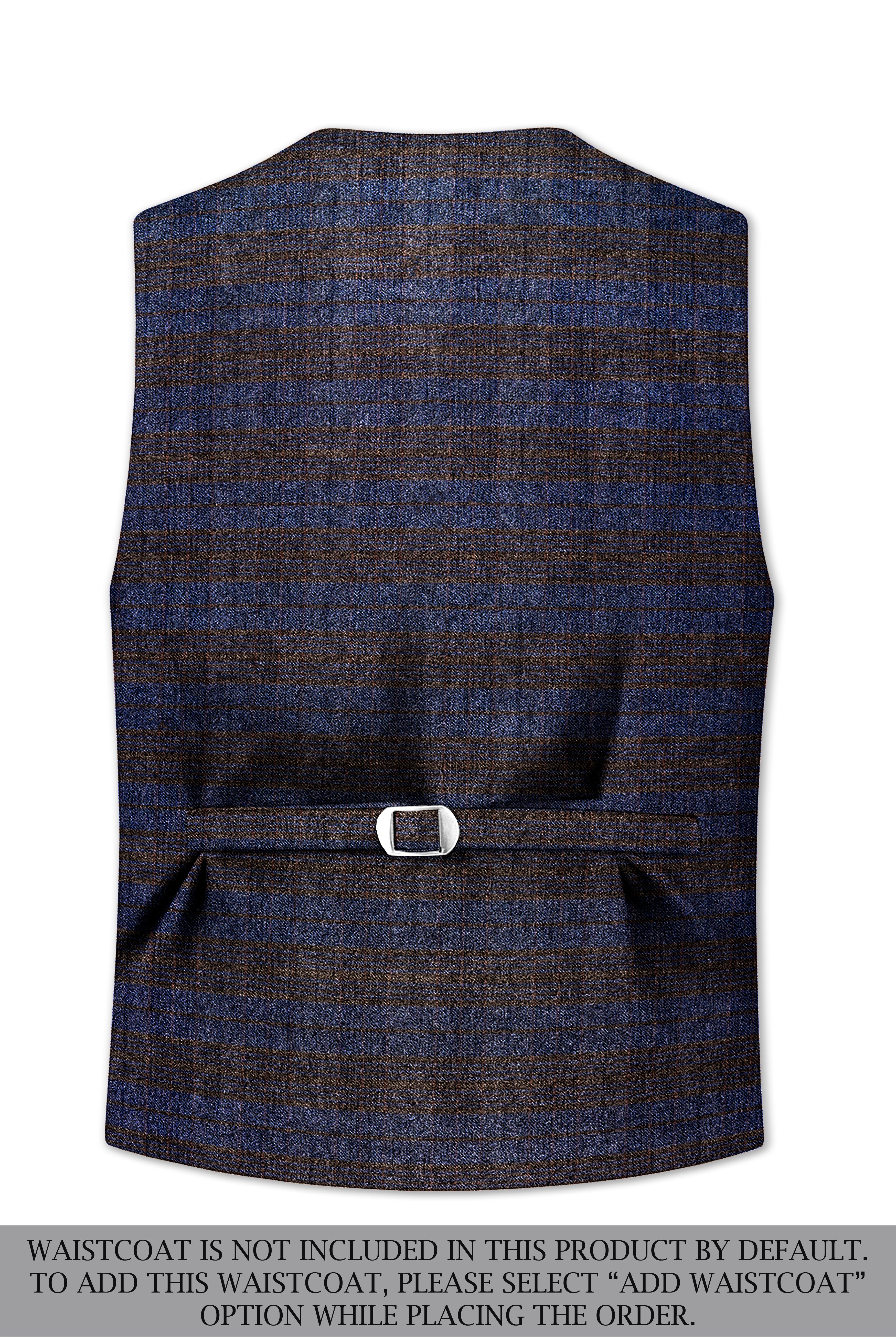 Velourish-Tealish Blue And Tuatara Gray Glen Plaid Tweed Single Breasted Overcoat With Pant