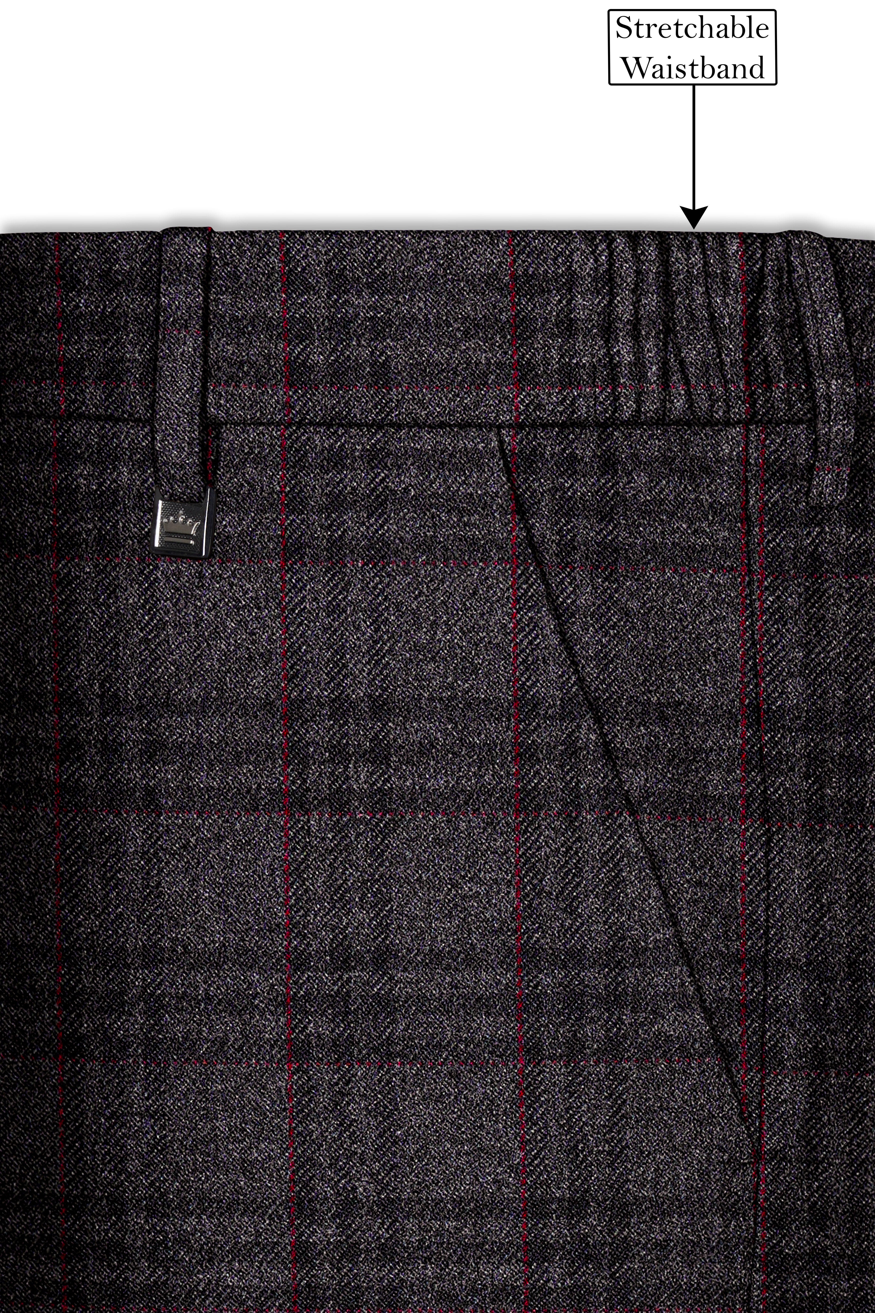 Velours-Ship Gray Plaid Tweed Single Breasted Overcoat With Pant