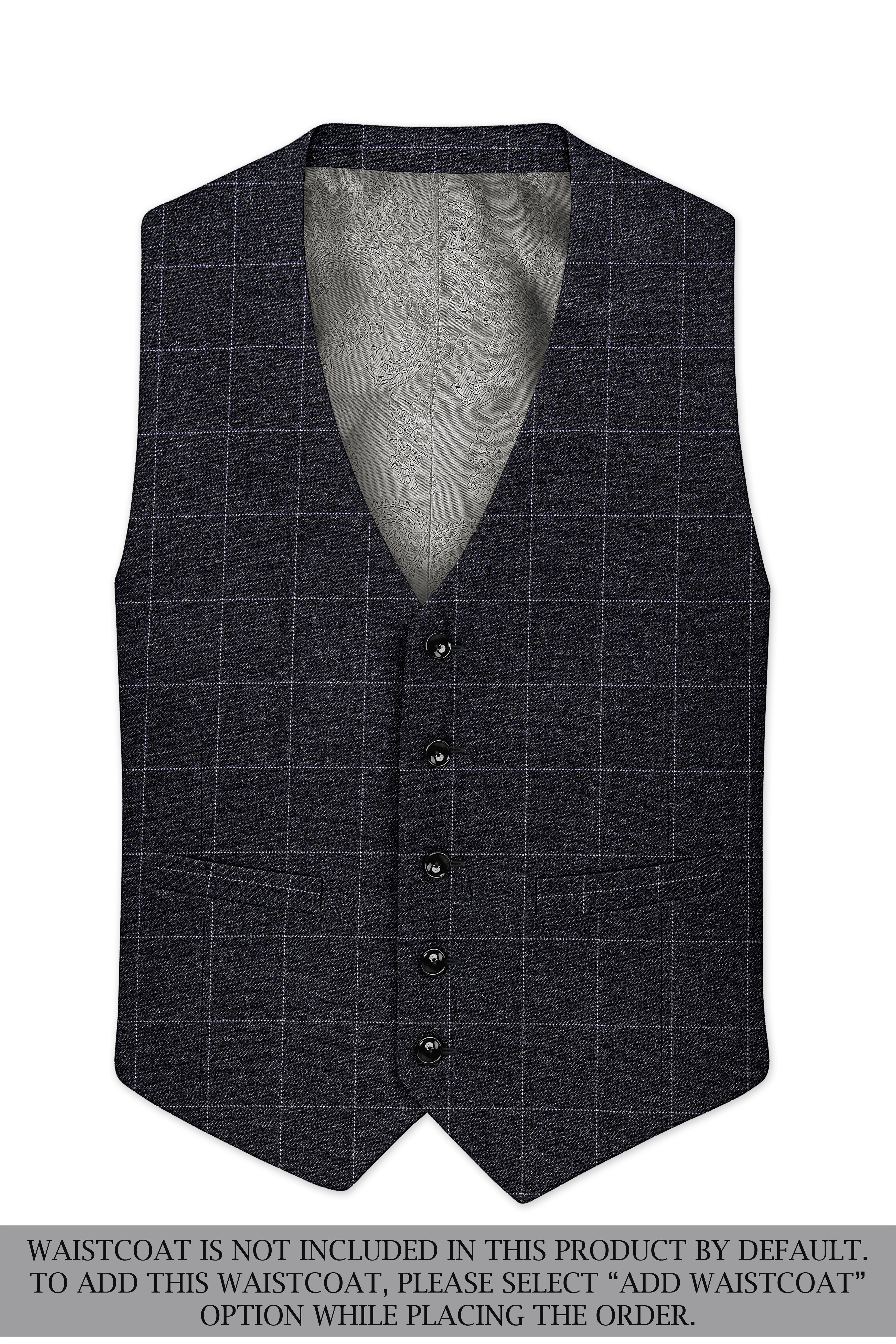 Fenrir-Shark Gray windowpane Tweed Single Breasted Overcoat With Pant