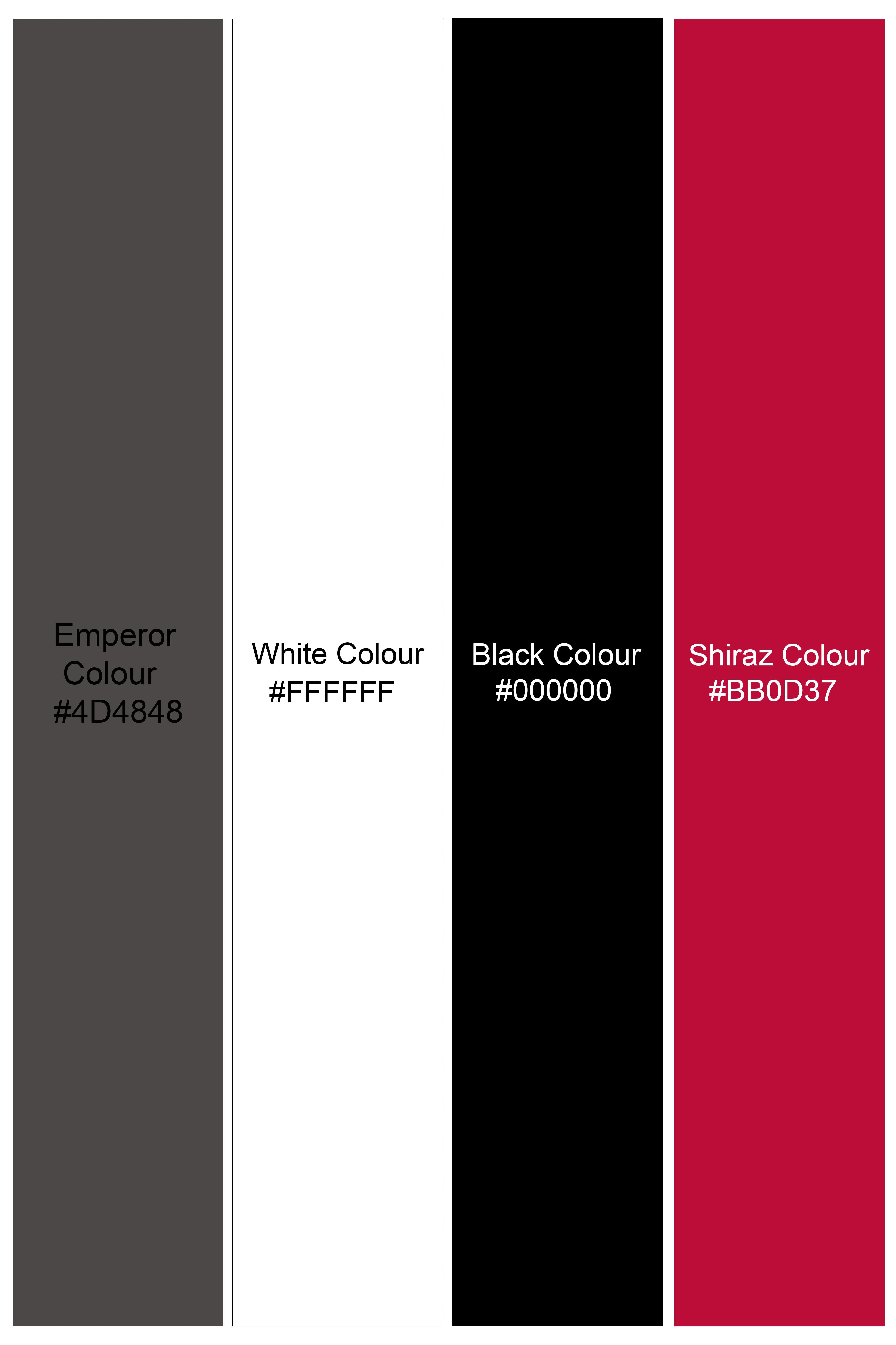 Emperor Dark Gray Multicolour Geometric Textured Jacquard Tie with Pocket Square TP056