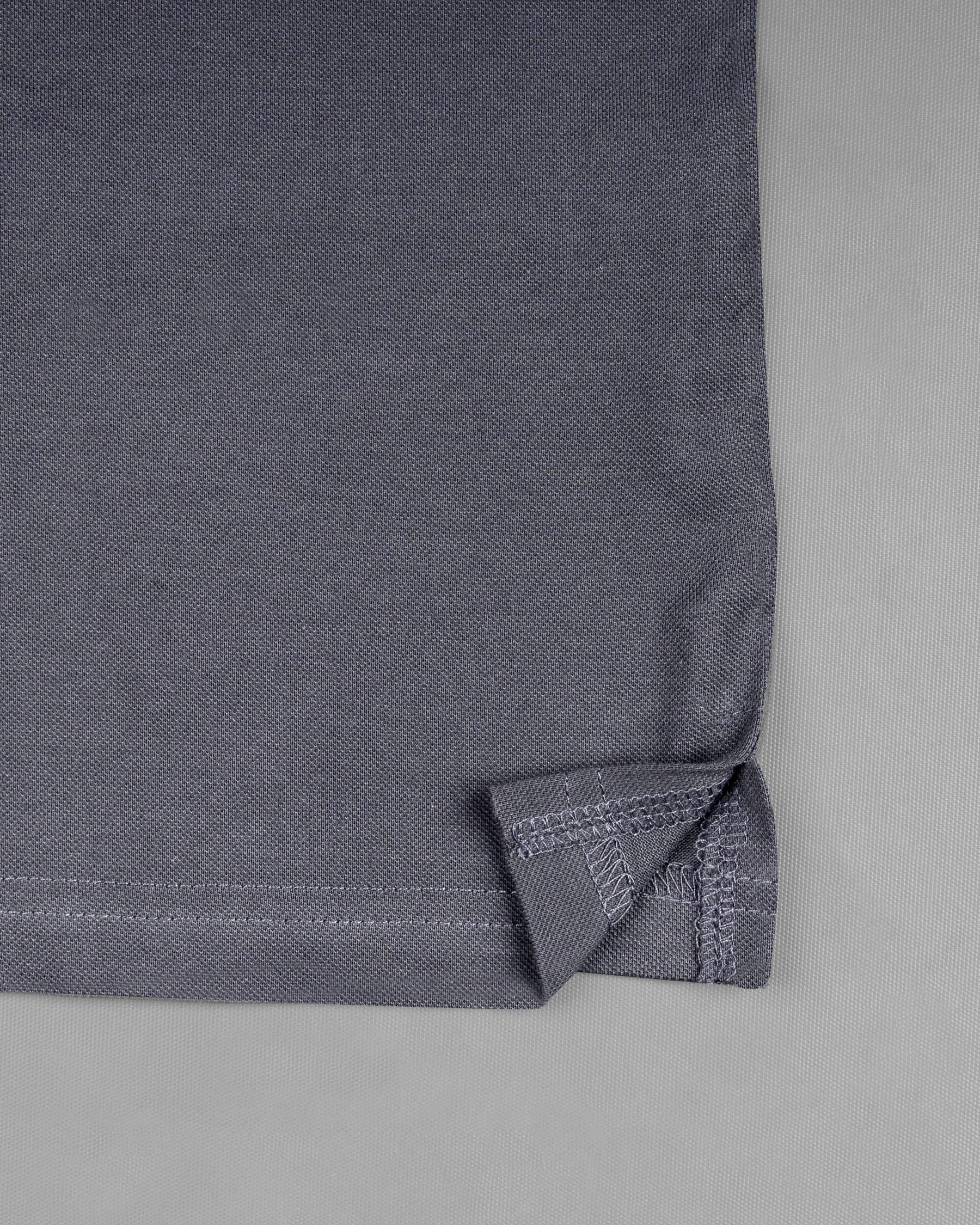 Storm Dust Gray Full Sleeves Premium Cotton Mercerised Pique Polo