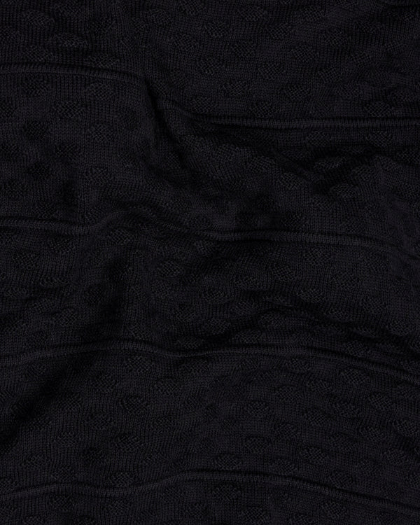 Bunker Black Jacquard Textured Flat-Knit Premium Cotton Polo TS871-S, TS871-M, TS871-L, TS871-XL, TS871-XXL