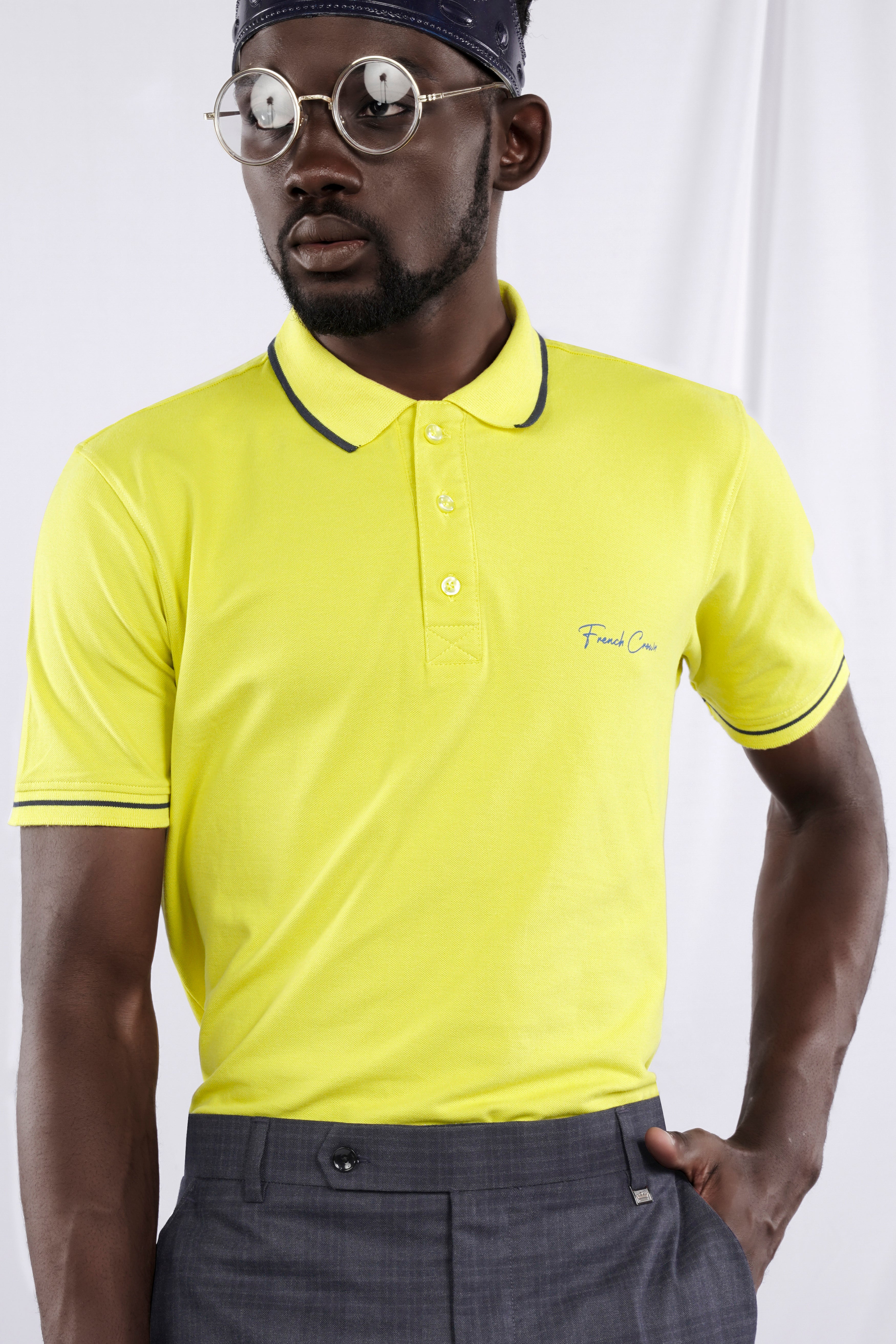 Super Soft Pique Big Polo Lemon Yellow Half Sleeves Super