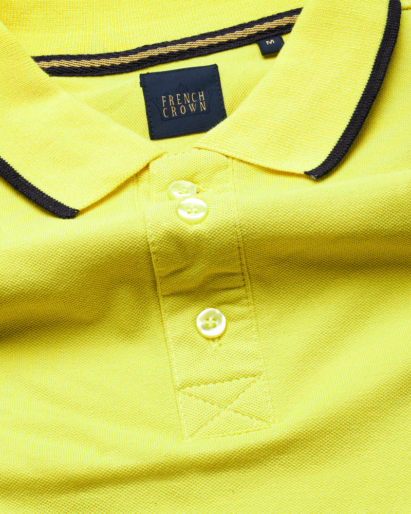 Lemon Yellow Mercerised Pique Polo TS876-S, TS876-M, TS876-L, TS876-XL, TS876-XXL