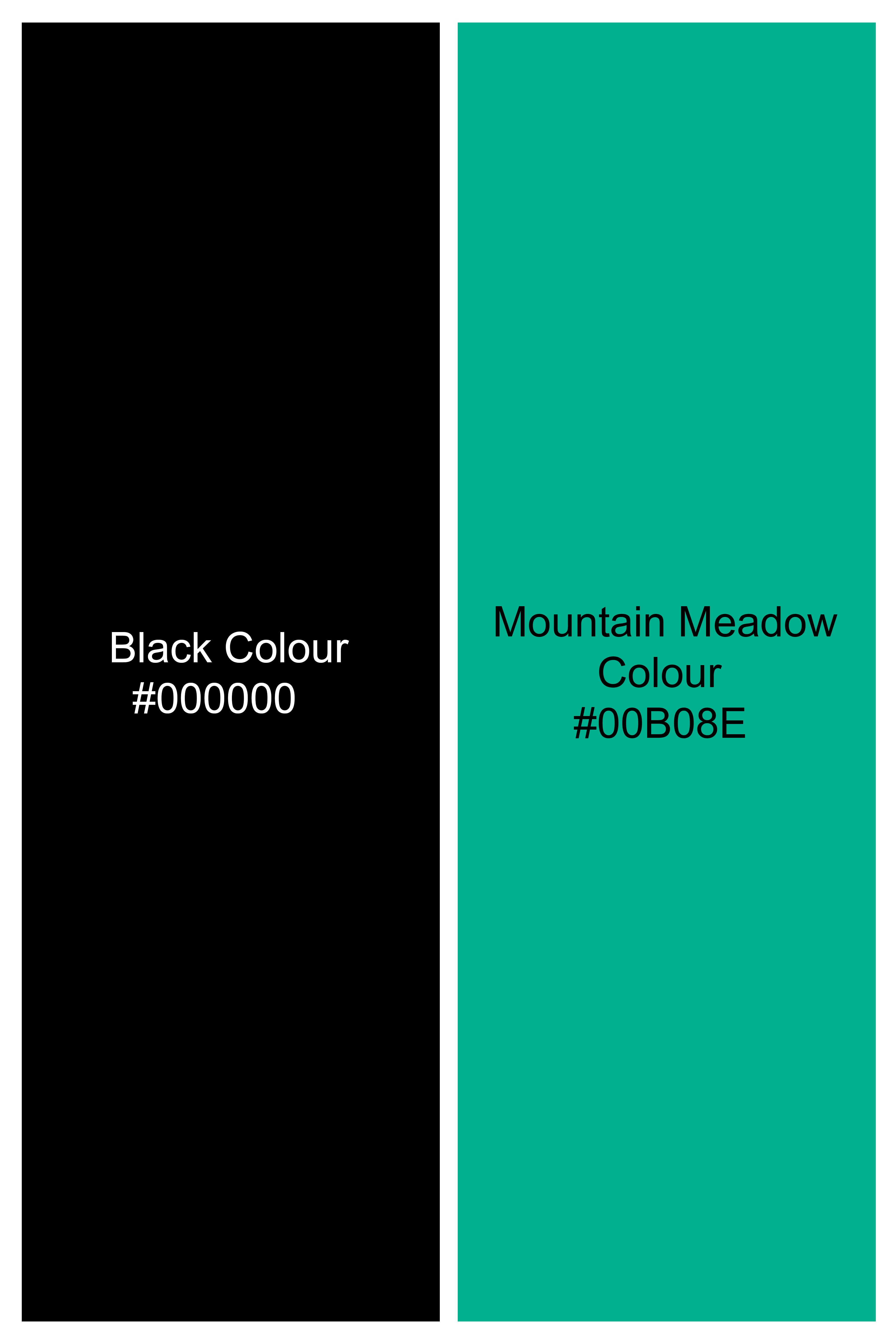 Jade Black and Mountain Meadow Green Premium Cotton Jersey T-Shirt TS909-S, TS909-M, TS909-L, TS909-XL, TS909-XXL