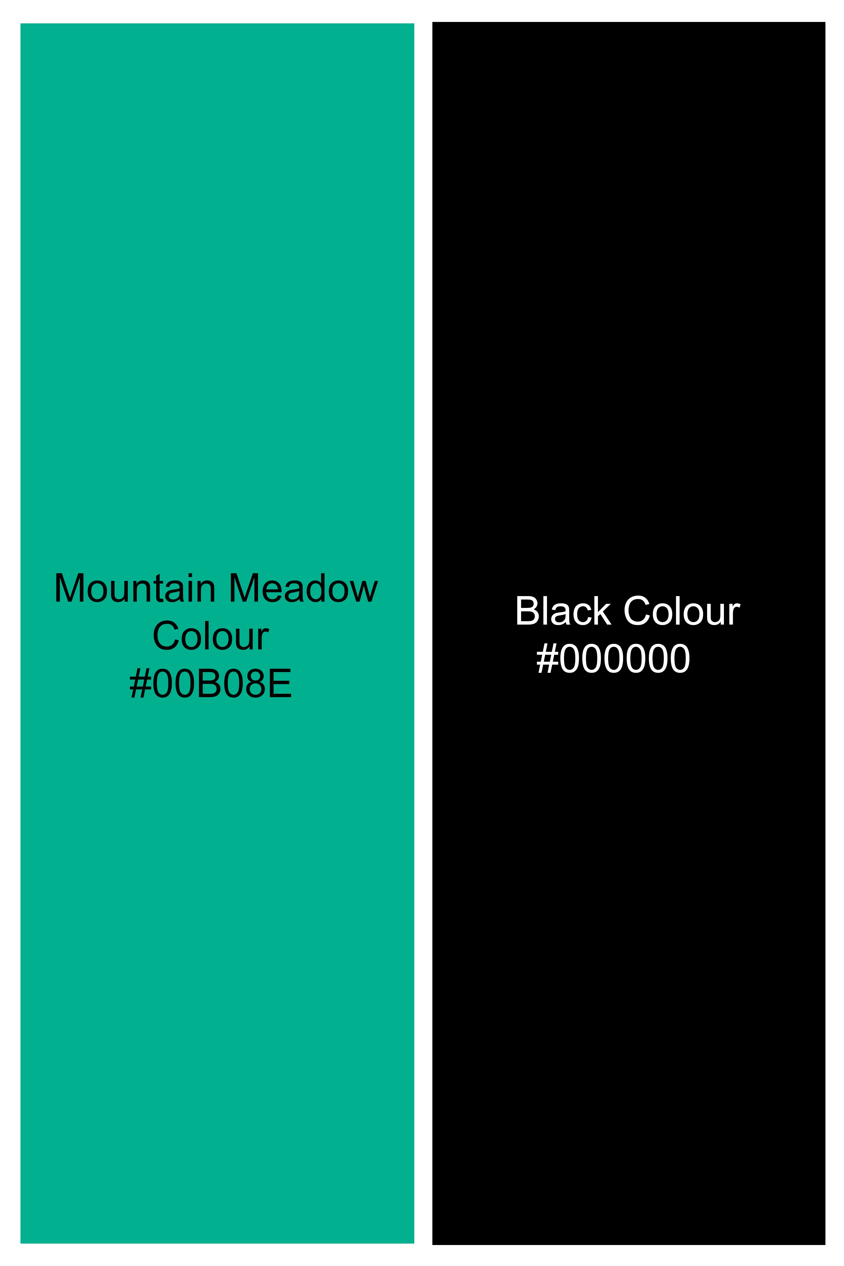 Mountain Meadow Green and Black Premium Cotton Jersey T-Shirt TS911-S, TS911-M, TS911-L, TS911-XL, TS911-XXL
