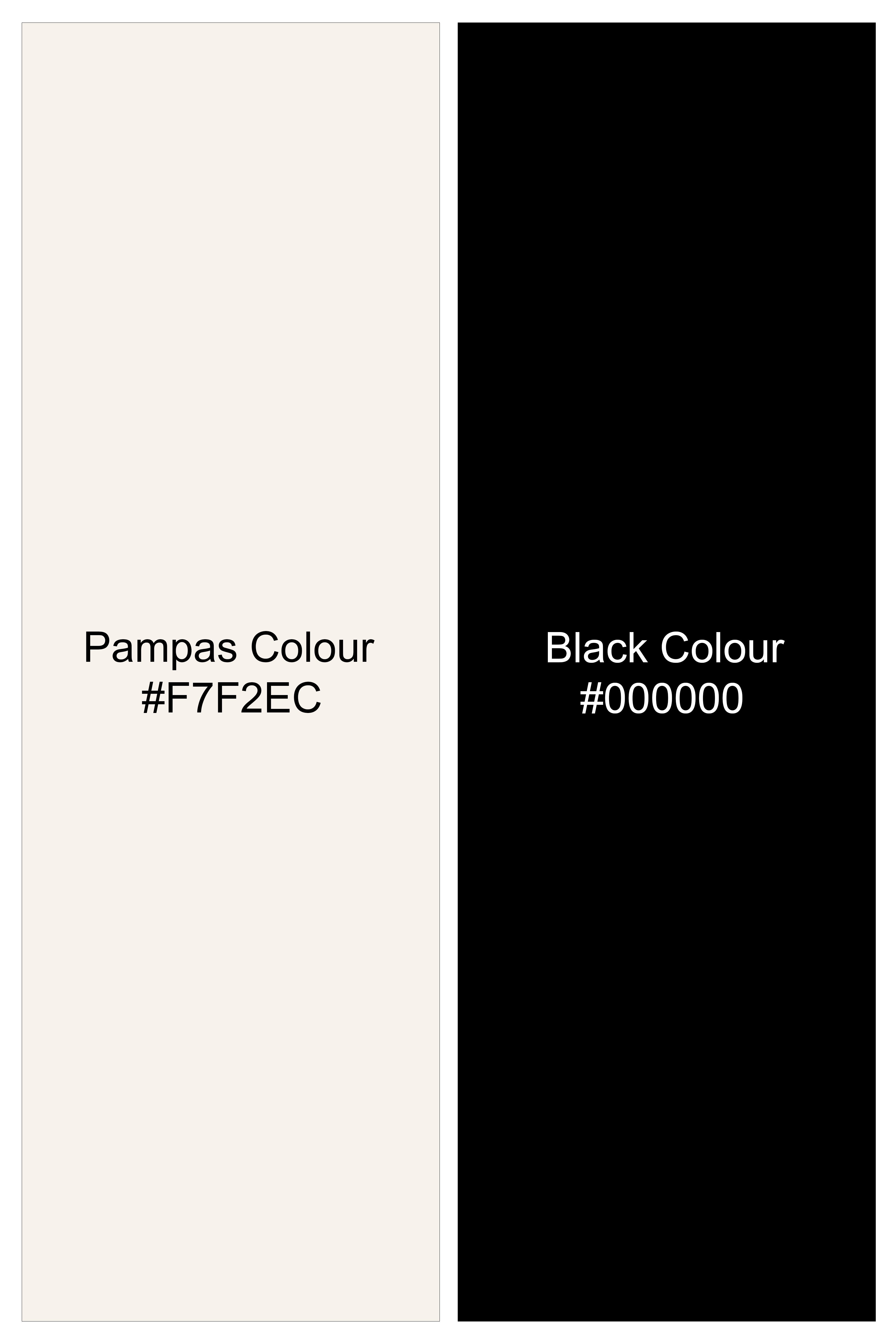 Pampas Off White and Black Premium Cotton T-Shirt TS917-S, TS917-M, TS917-L, TS917-XL, TS917-XXL