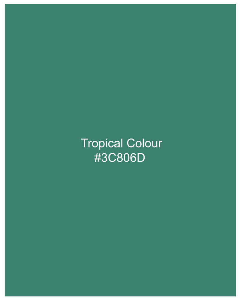 Tropical Green Tikki Work Premium Cotton T-shirt TS005-W013-S, TS005-W013-M, TS005-W013-L, TS005-W013-XL, TS005-W013-XXL