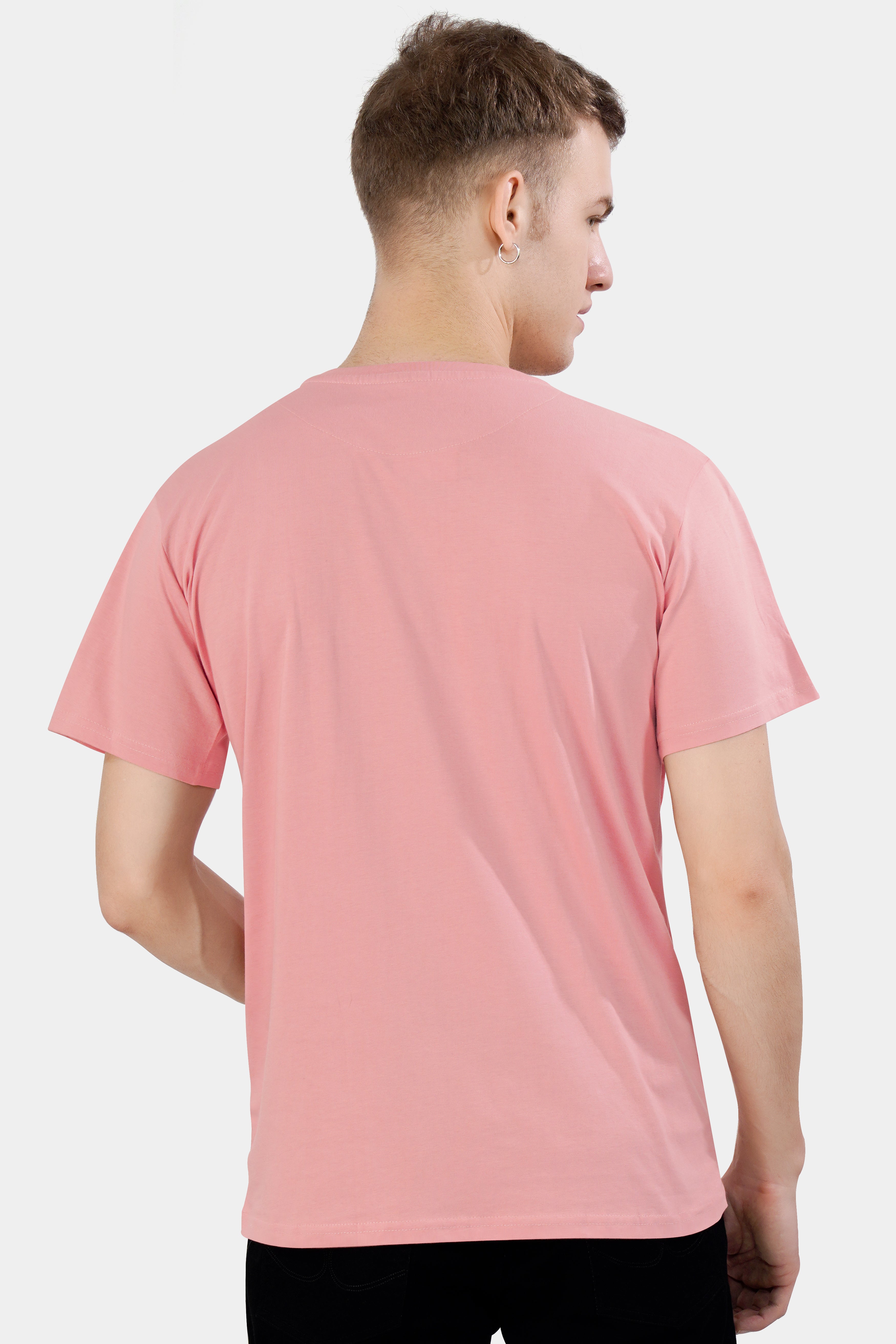 Beauty Bush Pink Funky Hand Painted Organic Cotton T-Shirt TS007-W04-ART-S, TS007-W04-ART-M, TS007-W04-ART-L, TS007-W04-ART-XL, TS007-W04-ART-XXL