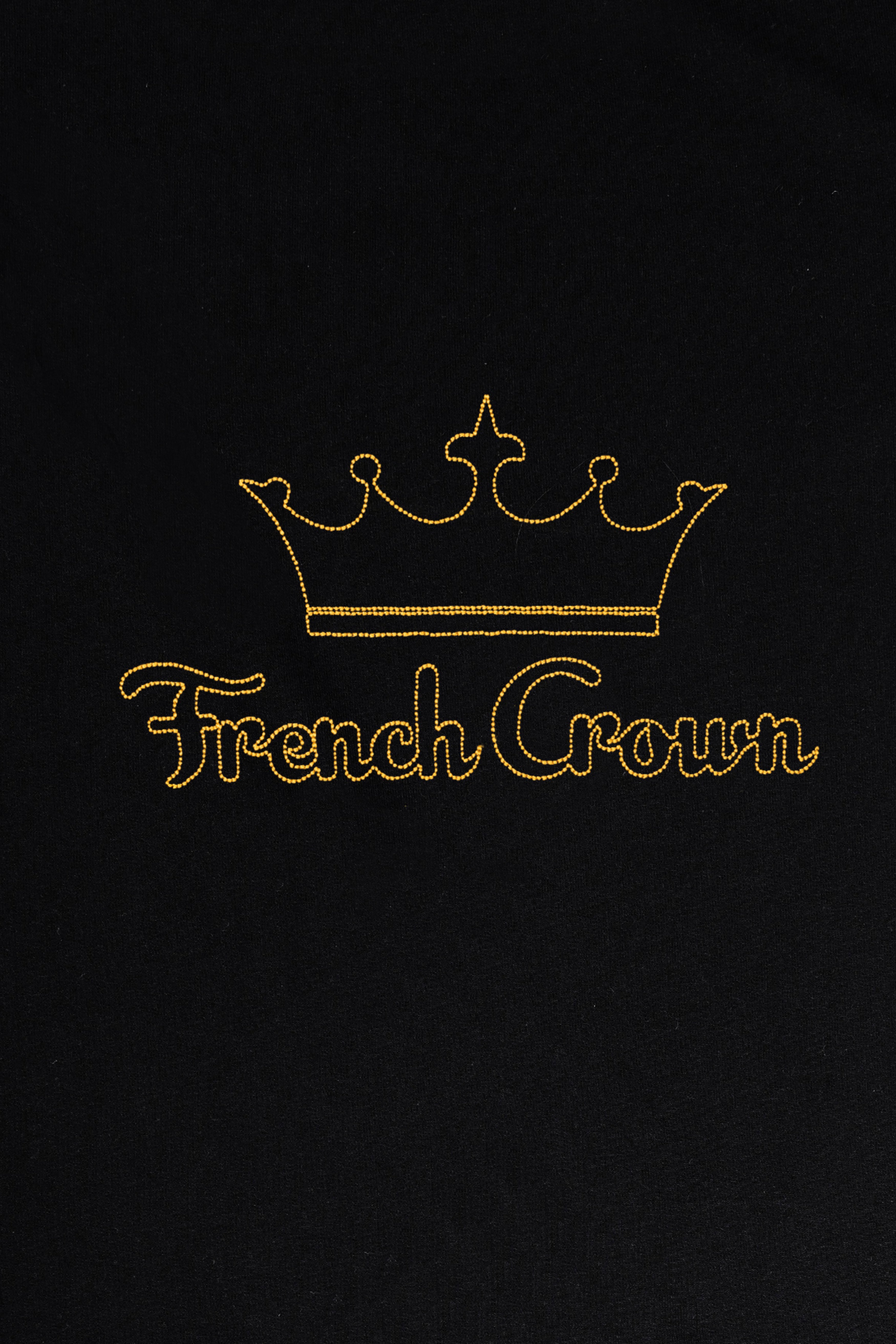 Jade Black French Crown Embroidered heavyweight Premium Cotton Designer T Shirt TS1010-W01-E469-S, TS1010-W01-E469-M, TS1010-W01-E469-L, TS1010-W01-E469-XL, TS1010-W01-E469-XXL