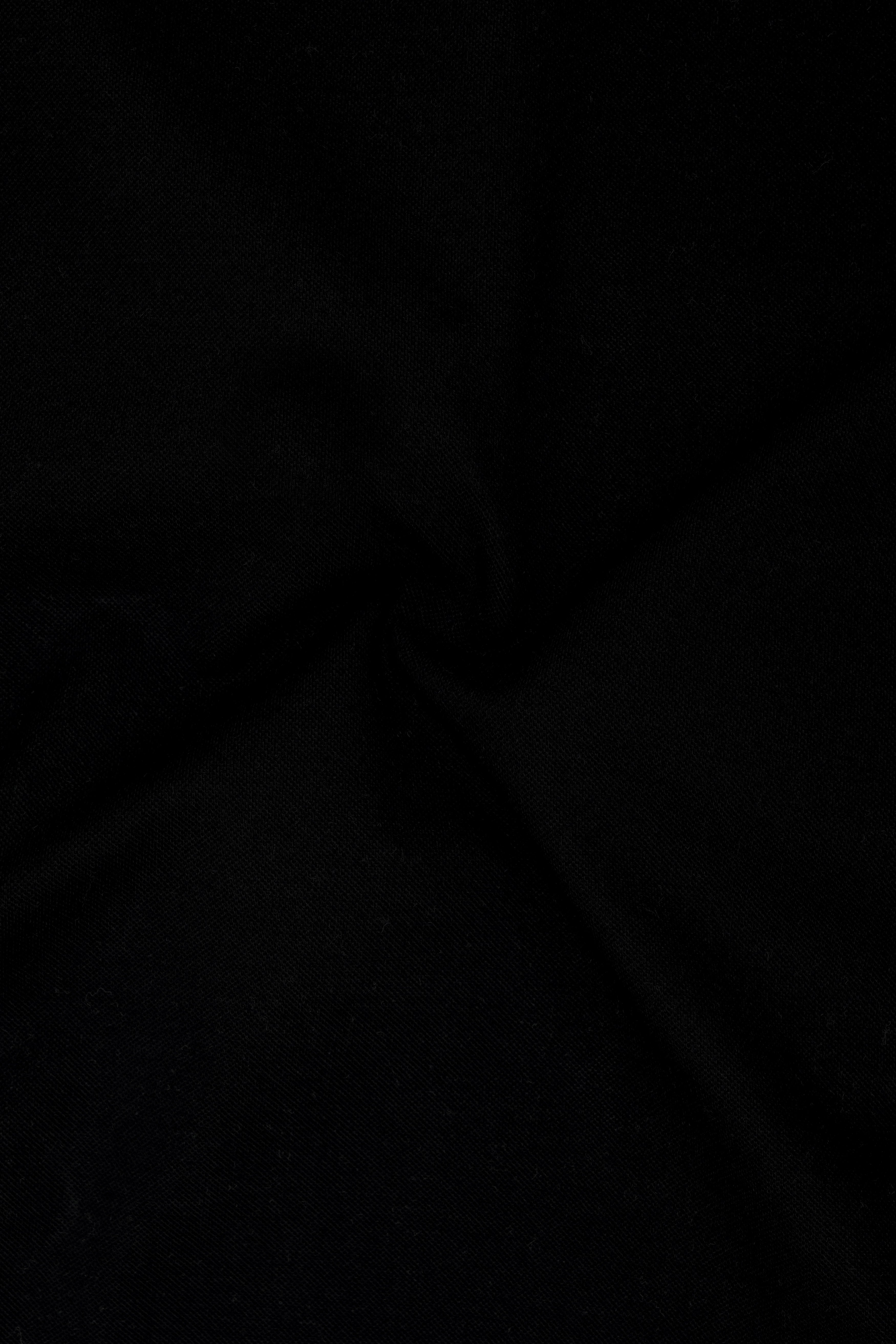 Jade Black Solid Premium Cotton Pique Polo