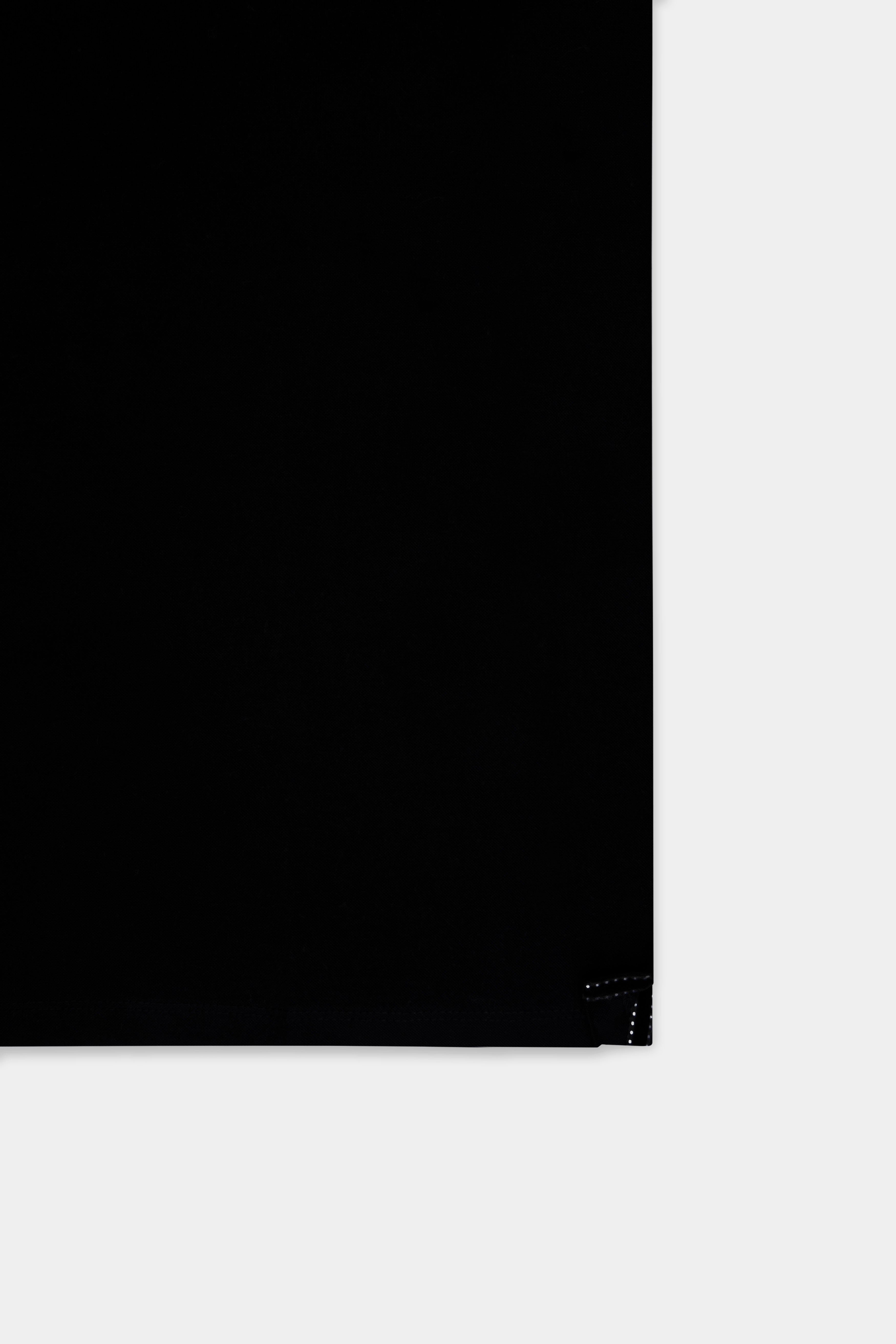 Jade Black Solid Premium Cotton Pique Polo