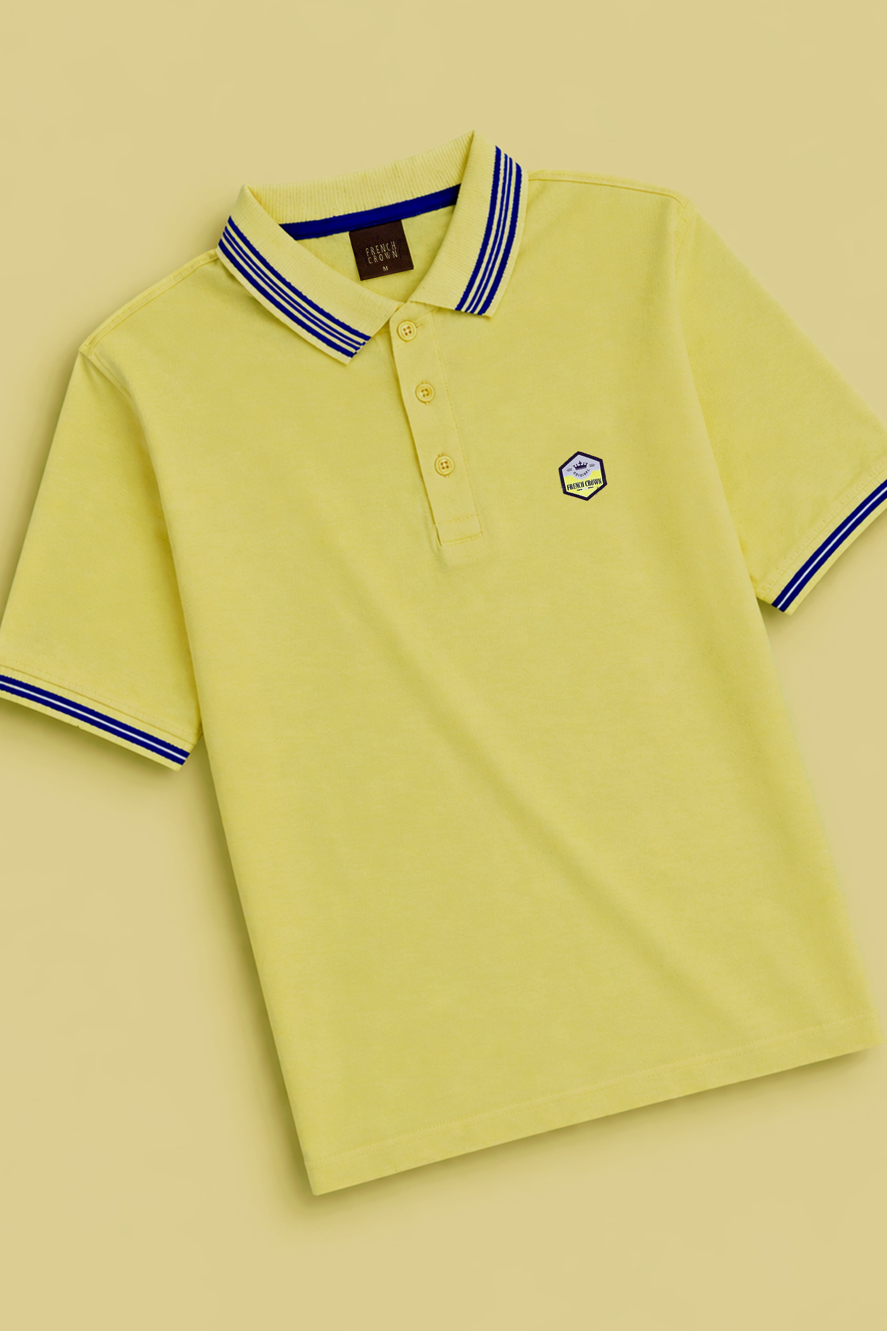 Kournikova Yellow Half Sleeves Super Soft Premium Polo Neck Cotton