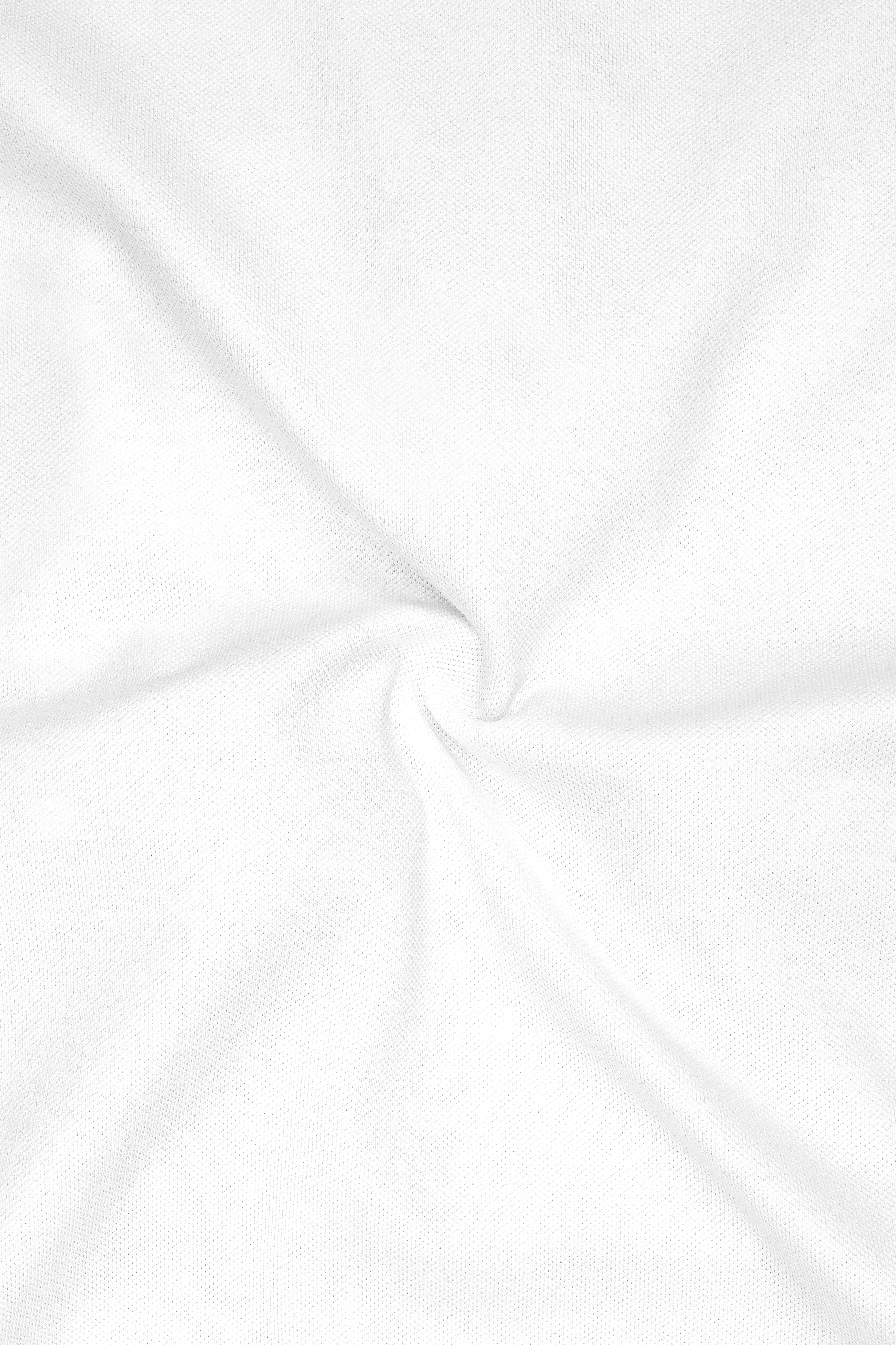 Velairn-Bright White Premium Cotton Pique Polo
