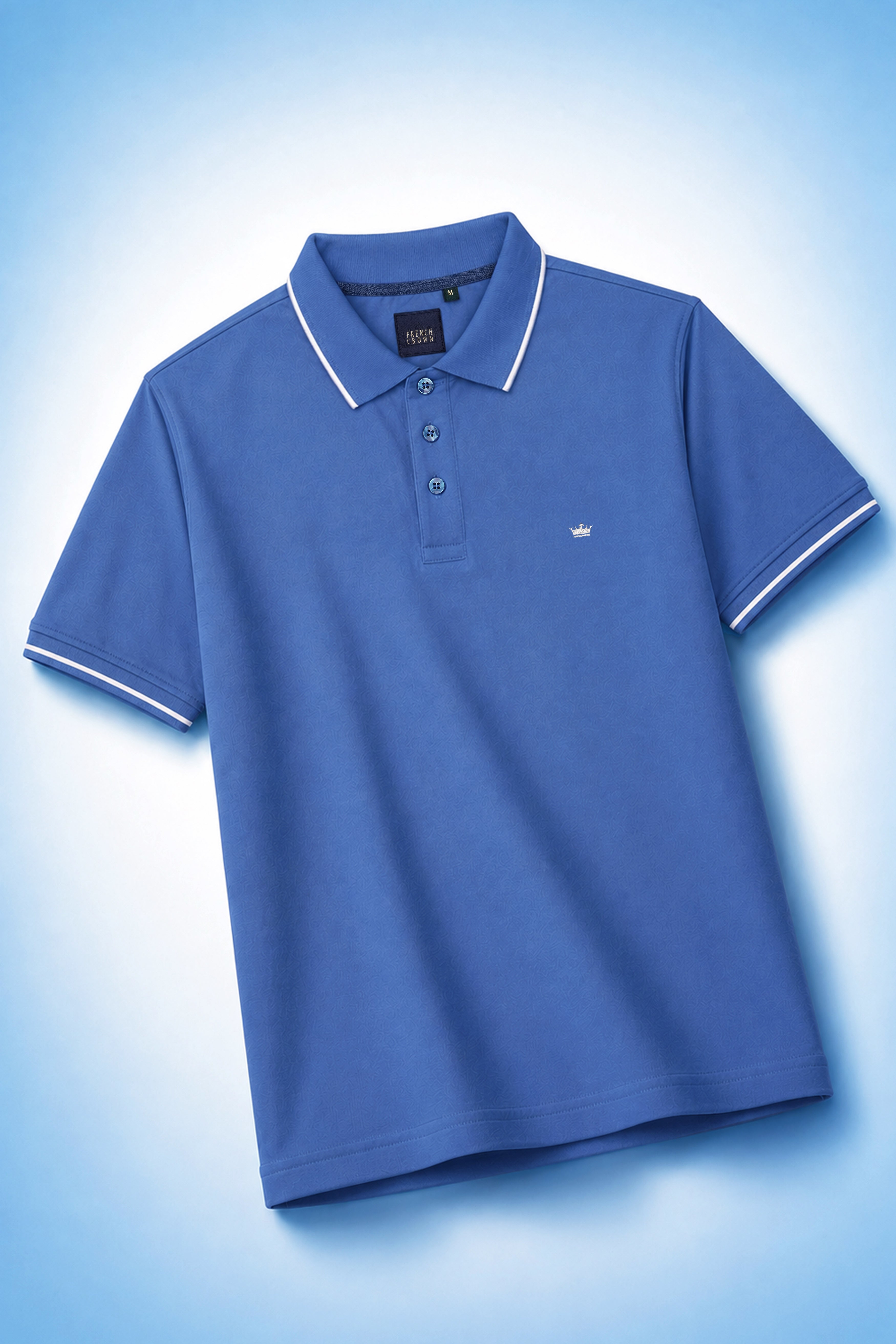 Chambray Blue Premium Cotton Pique Polo
