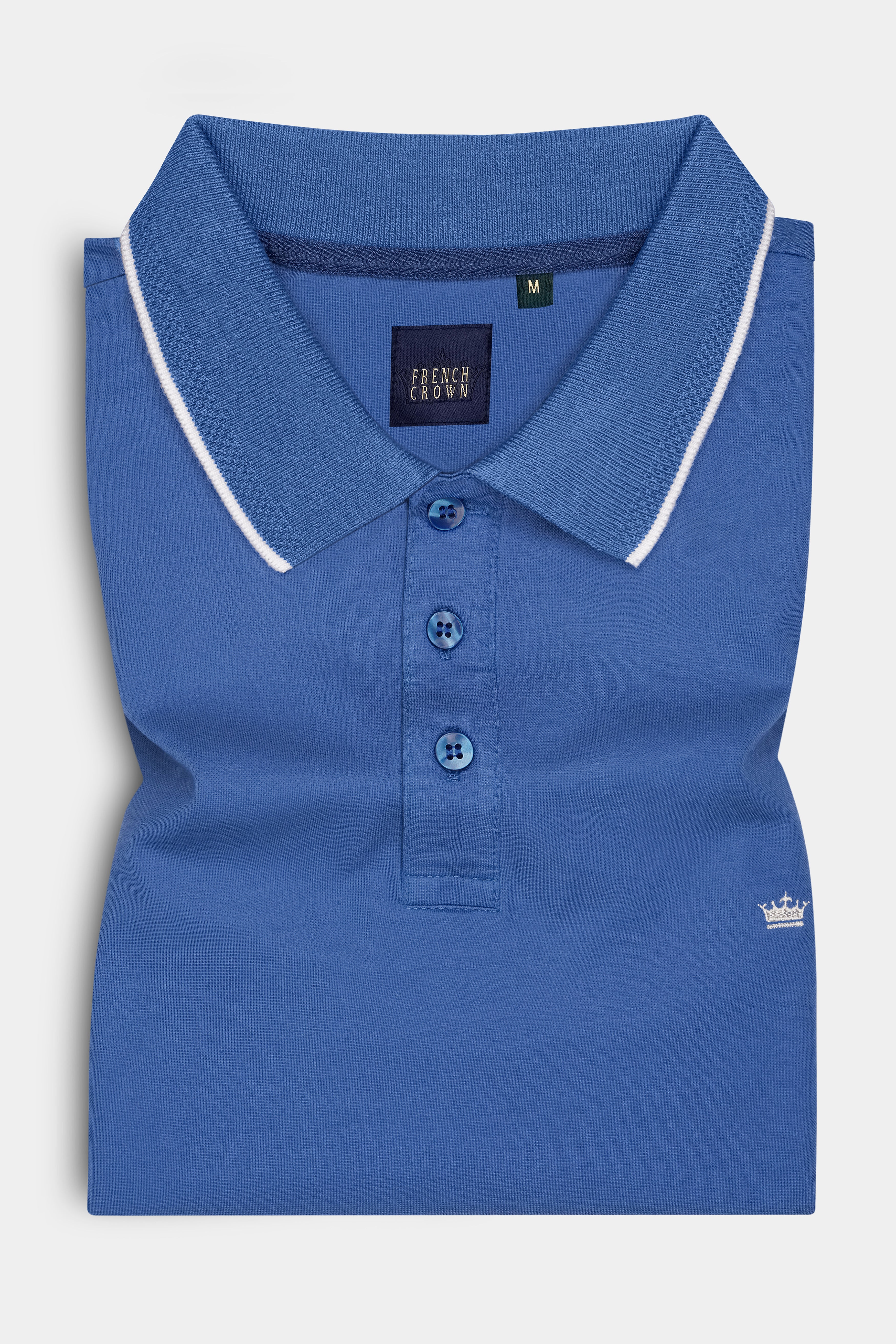 Chambray Blue Premium Cotton Pique Polo