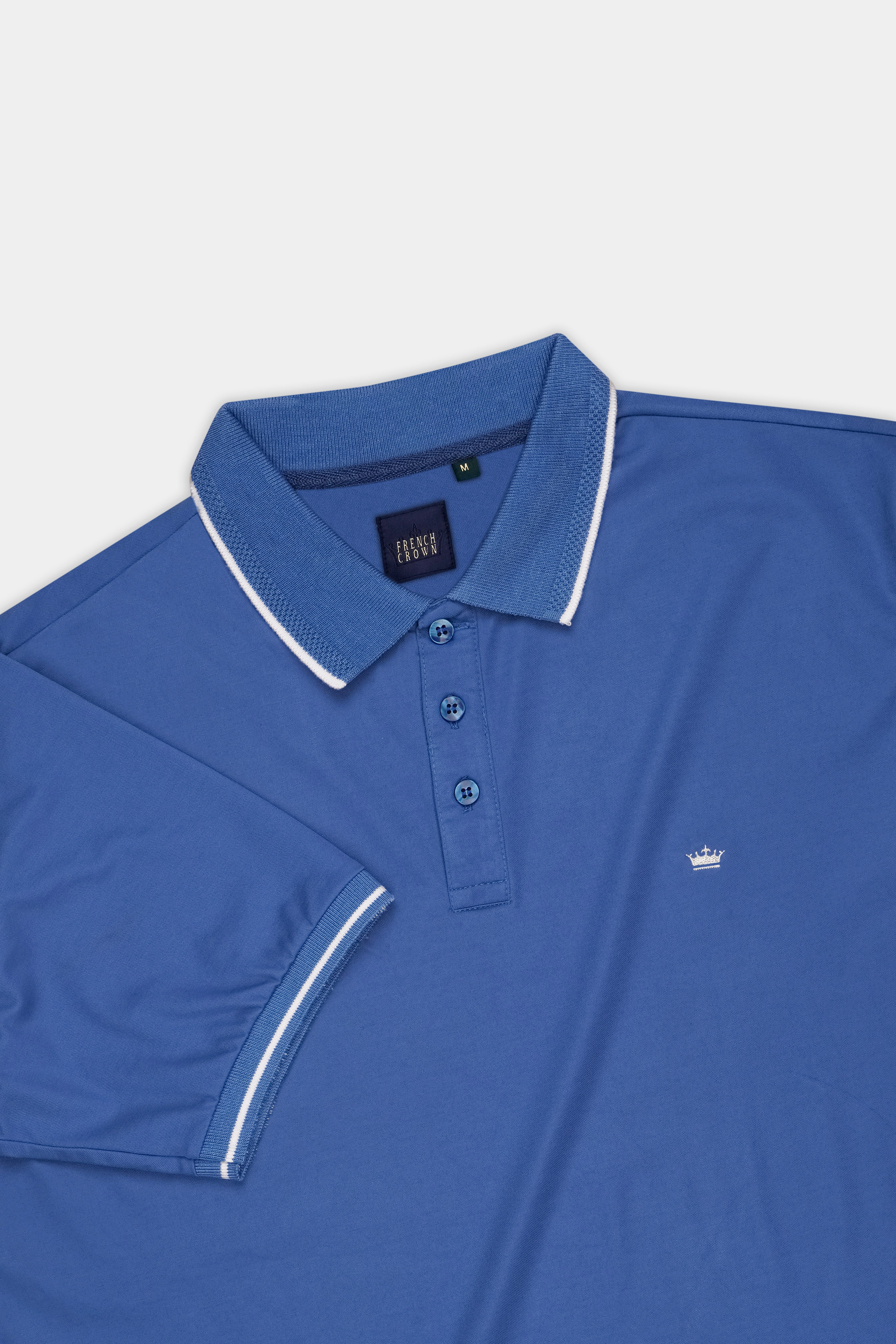 Chambray Blue Premium Cotton Pique Polo