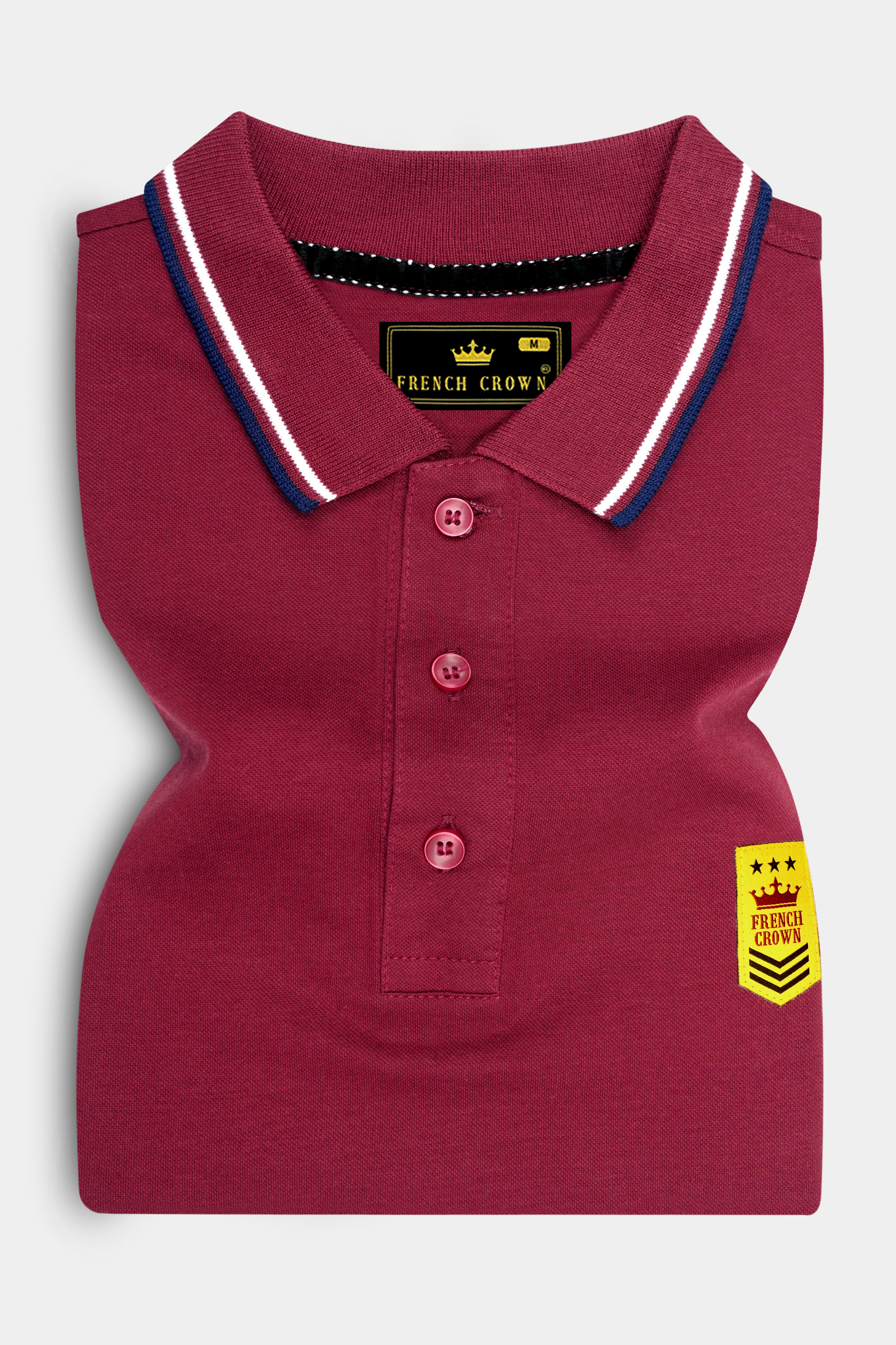 Claret Red Solid Super Soft Organic Cotton Mercerised Pique Polo