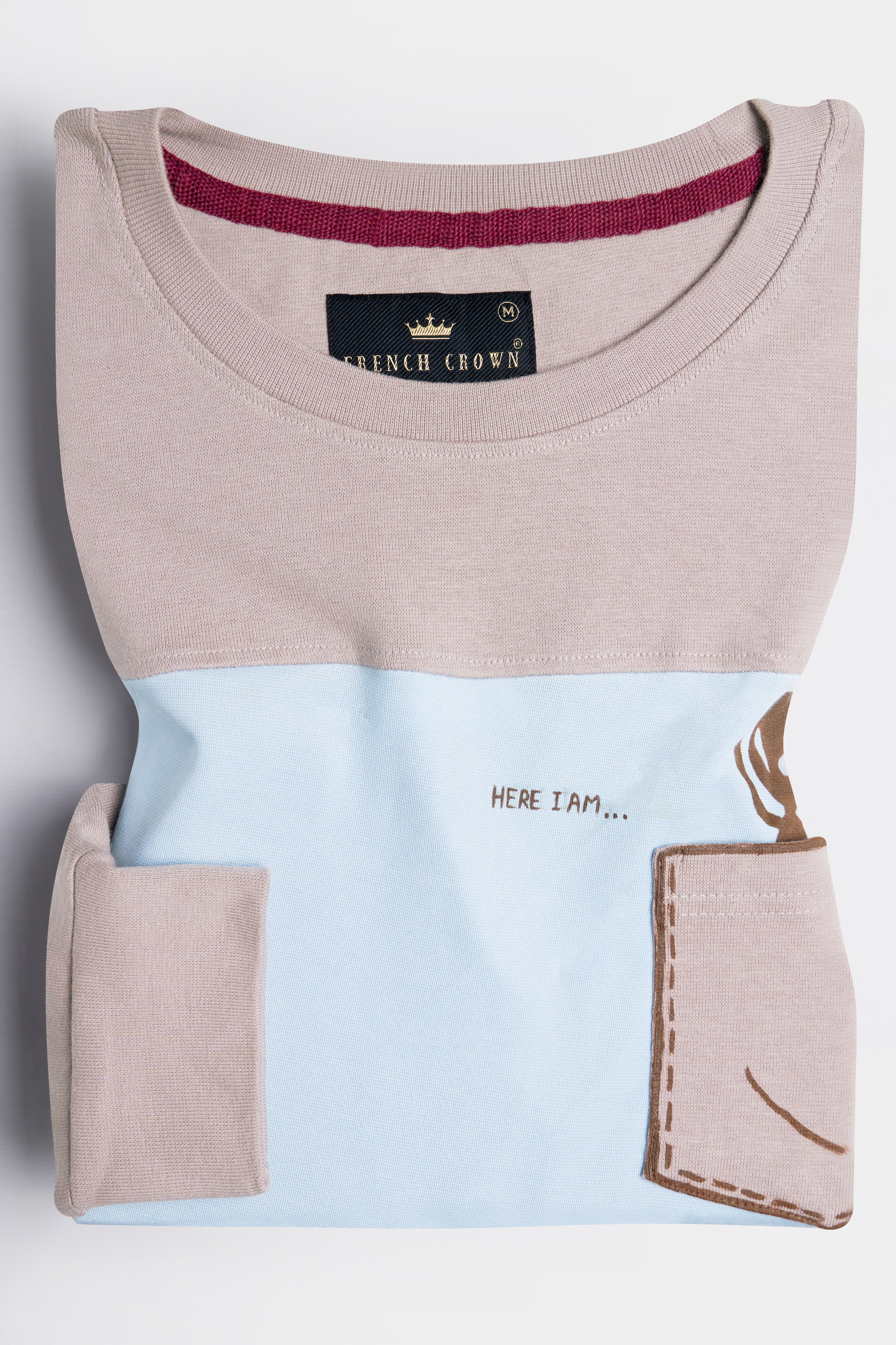 Blossom Brown and Beau Blue Hand Painted Premium Cotton Jersey Sweatshirt,TS515-W01-ART-S, TS515-W01-ART-M, TS515-W01-ART-L, TS515-W01-ART-XL, TS515-W01-ART-XXL