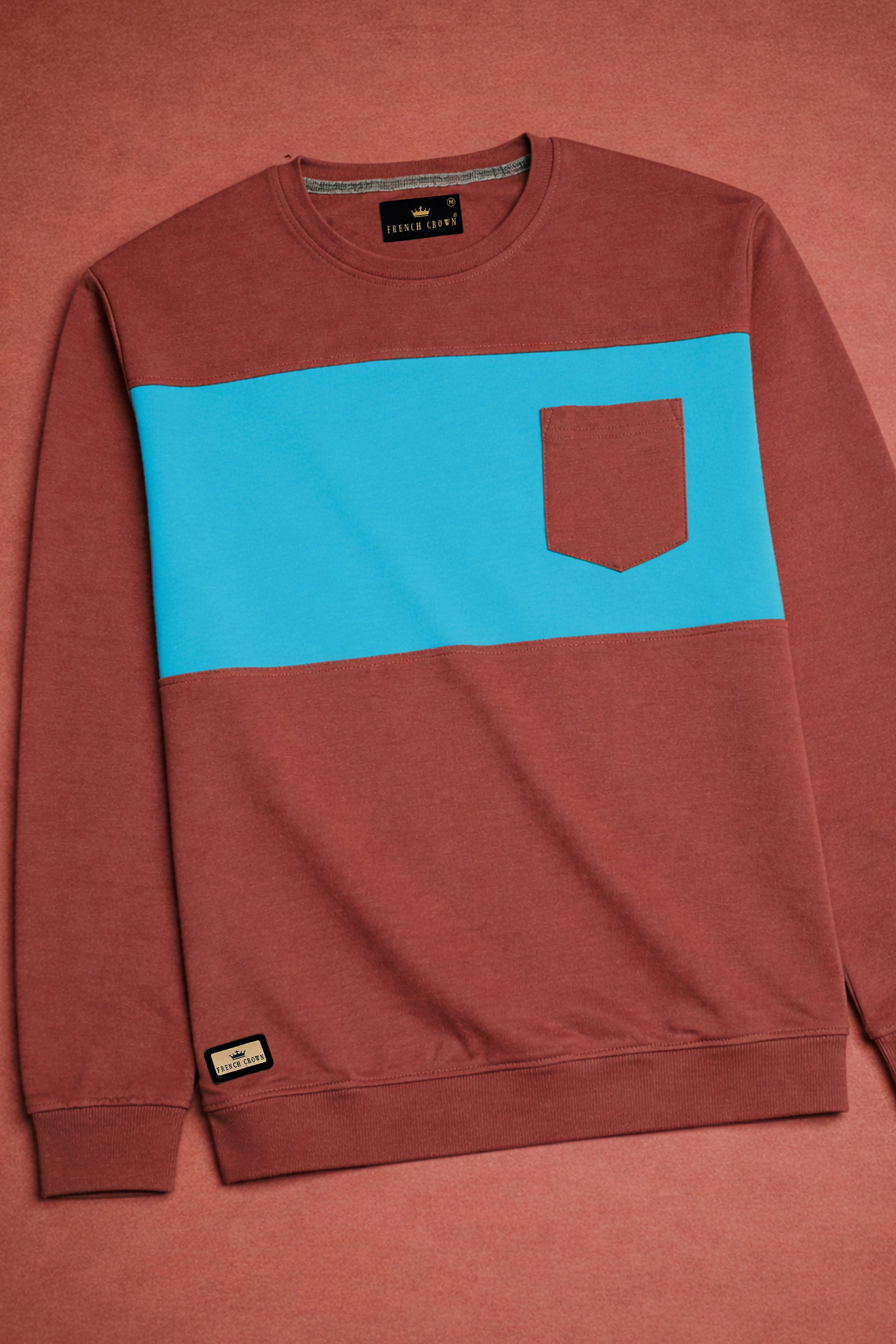 Kenyan Copper and Picton Blue Super Soft Premium Jersey Sweatshirt