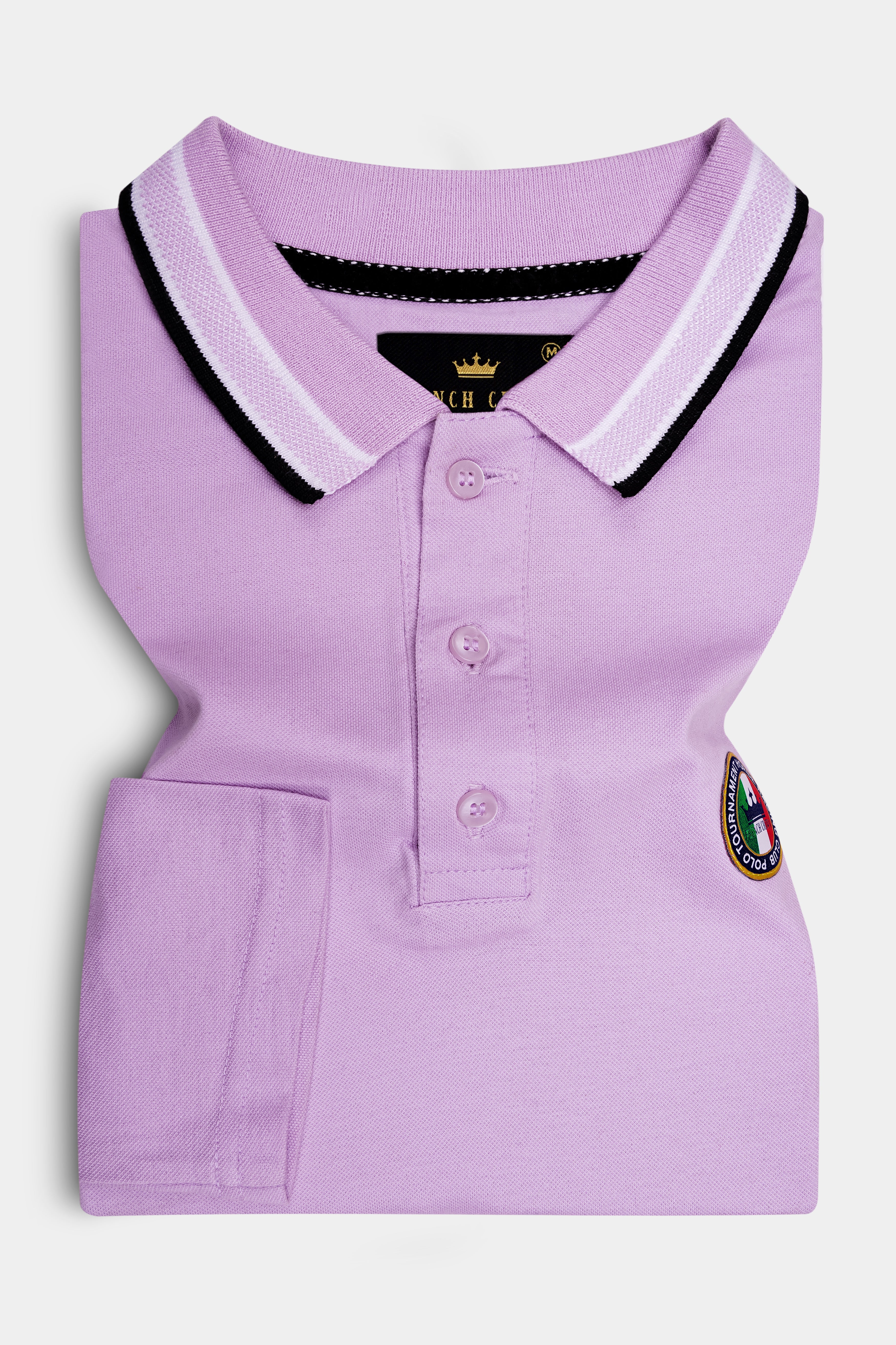Plum Lilac Full Sleeves Premium Cotton Mercerised Pique Polo