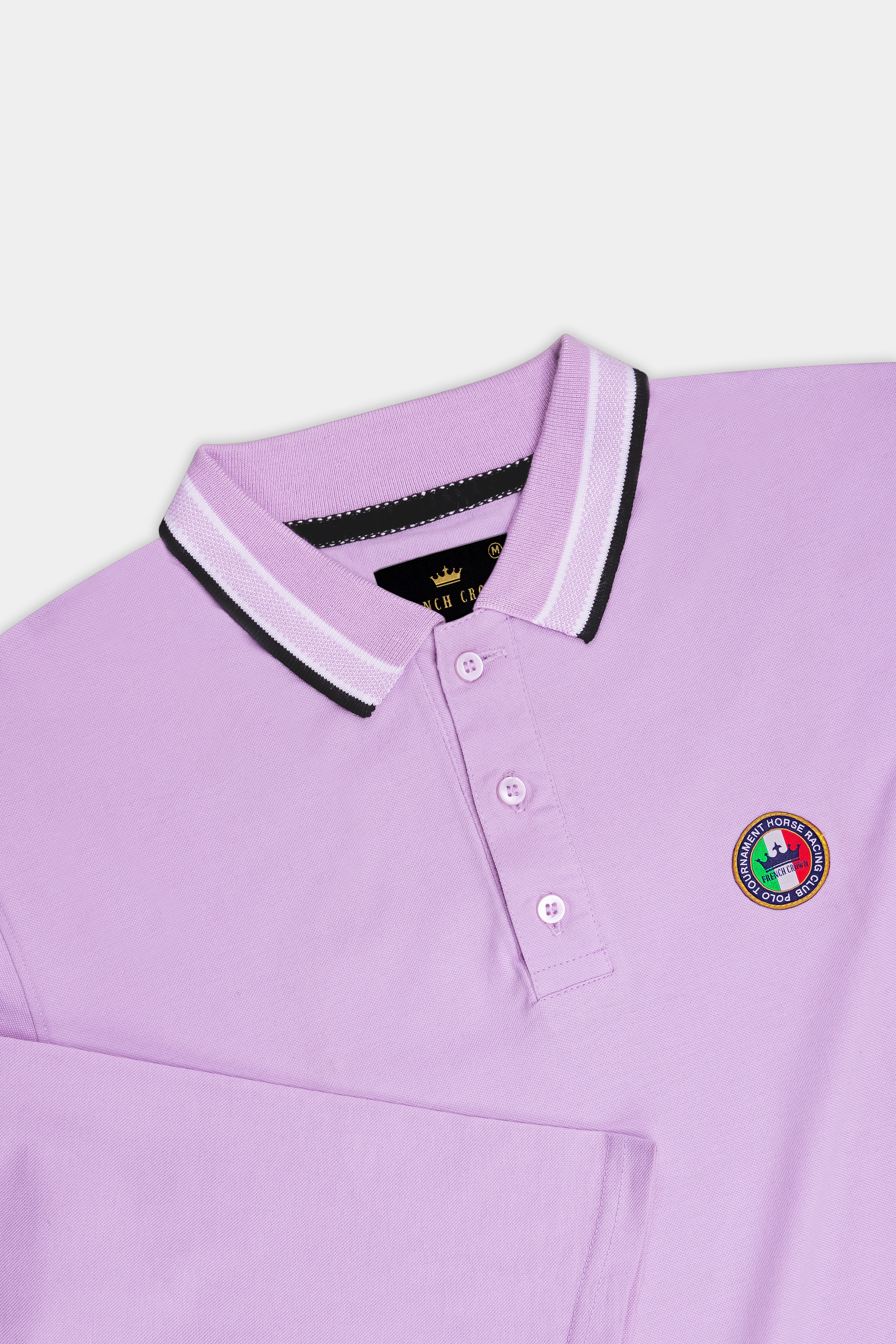 Plum Lilac Full Sleeves Premium Cotton Mercerised Pique Polo