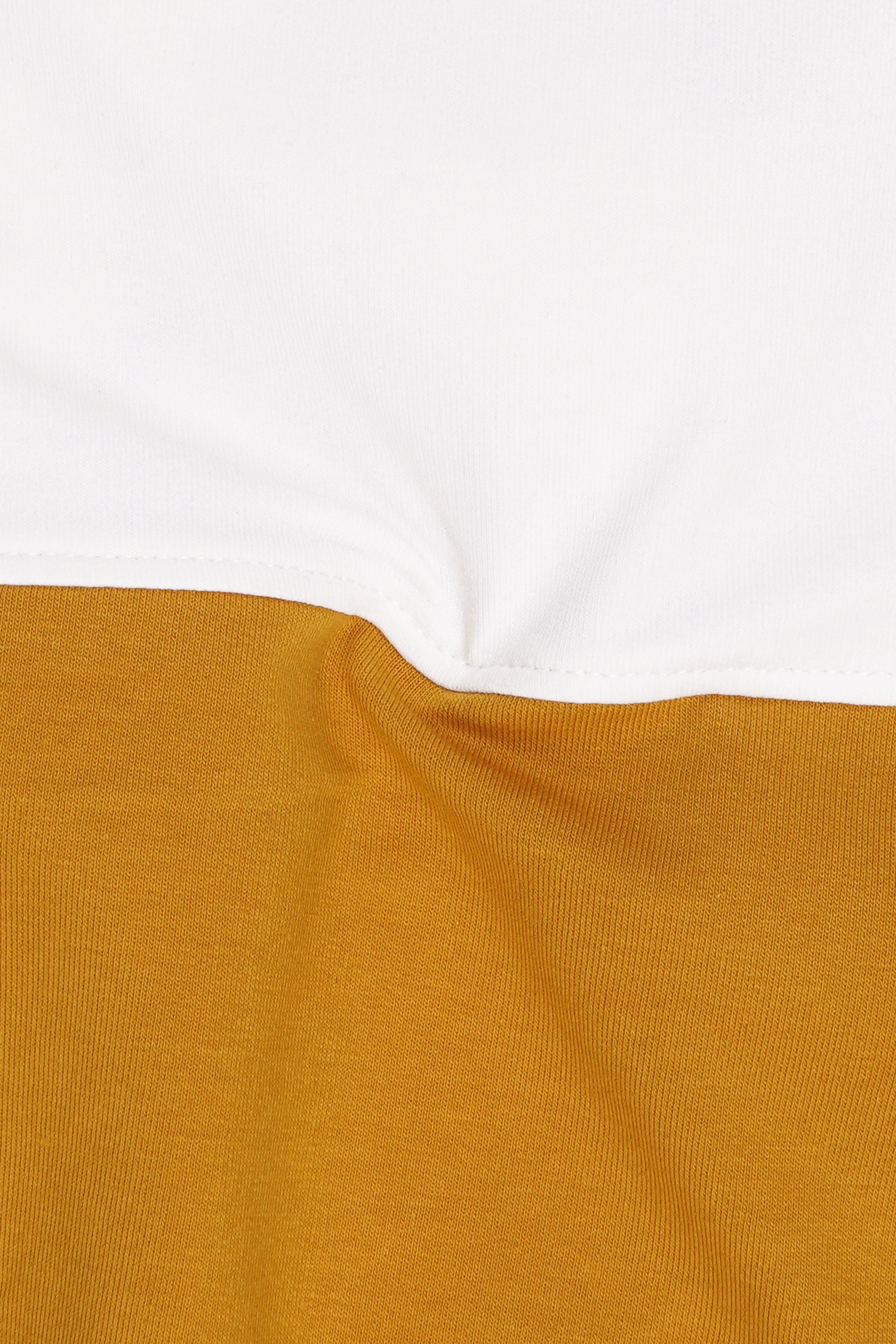 White and Fire Bush Yellow Colourblock Sweatshirt