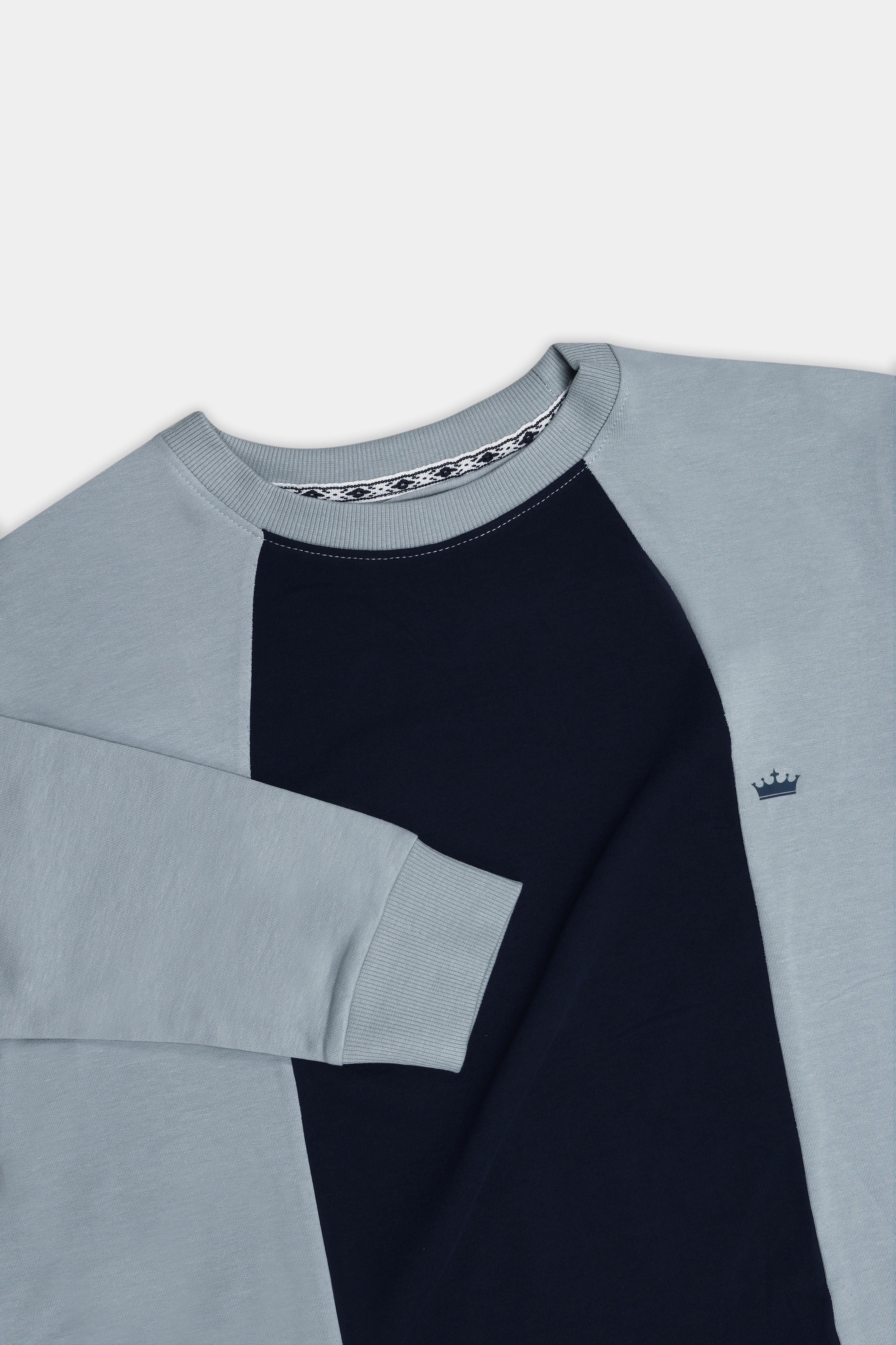 Jet Stream Green with Firefly Blue Premium Cotton Sweatshirt