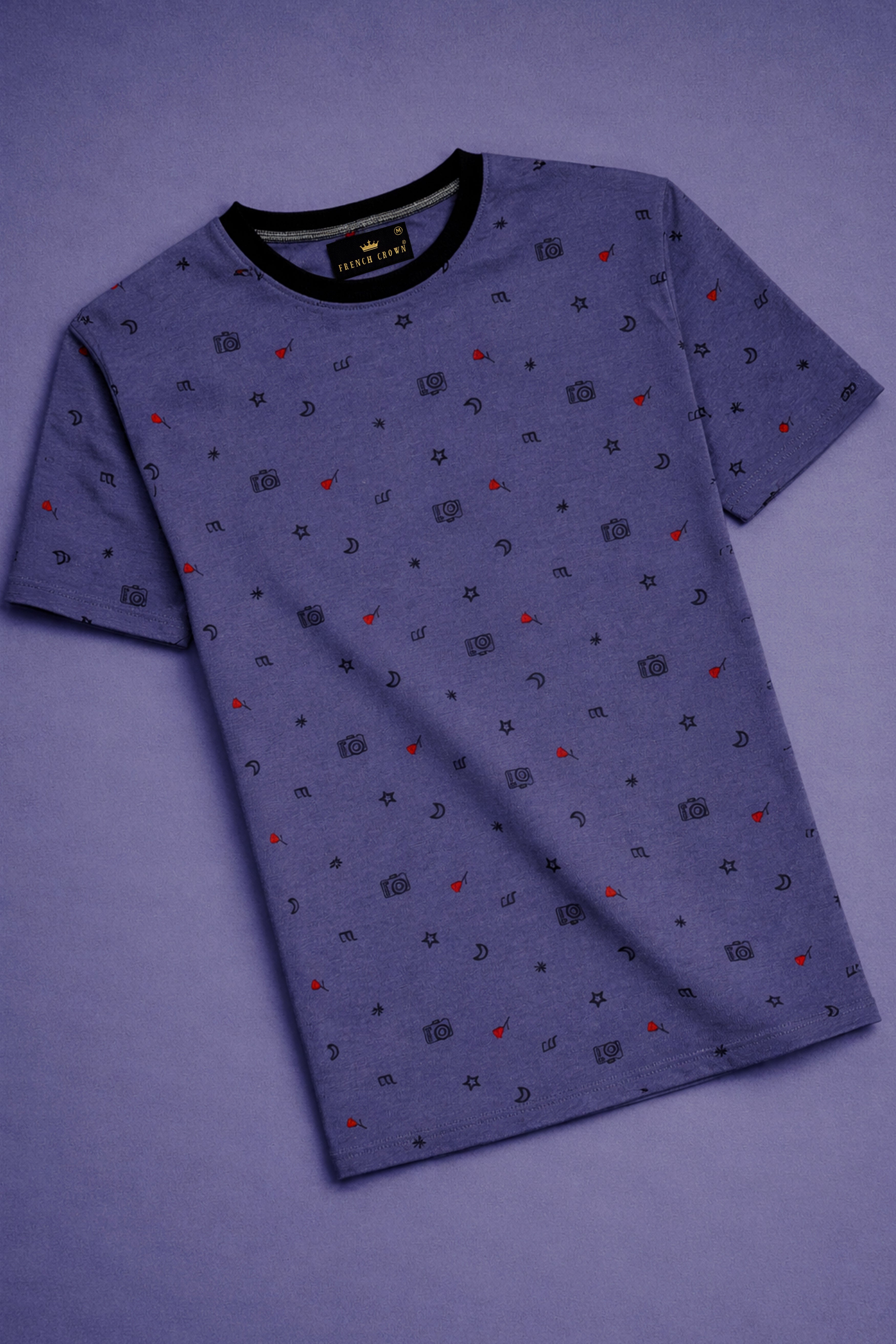 Vampire Blue Printed Premium Cotton Organic T-shirt