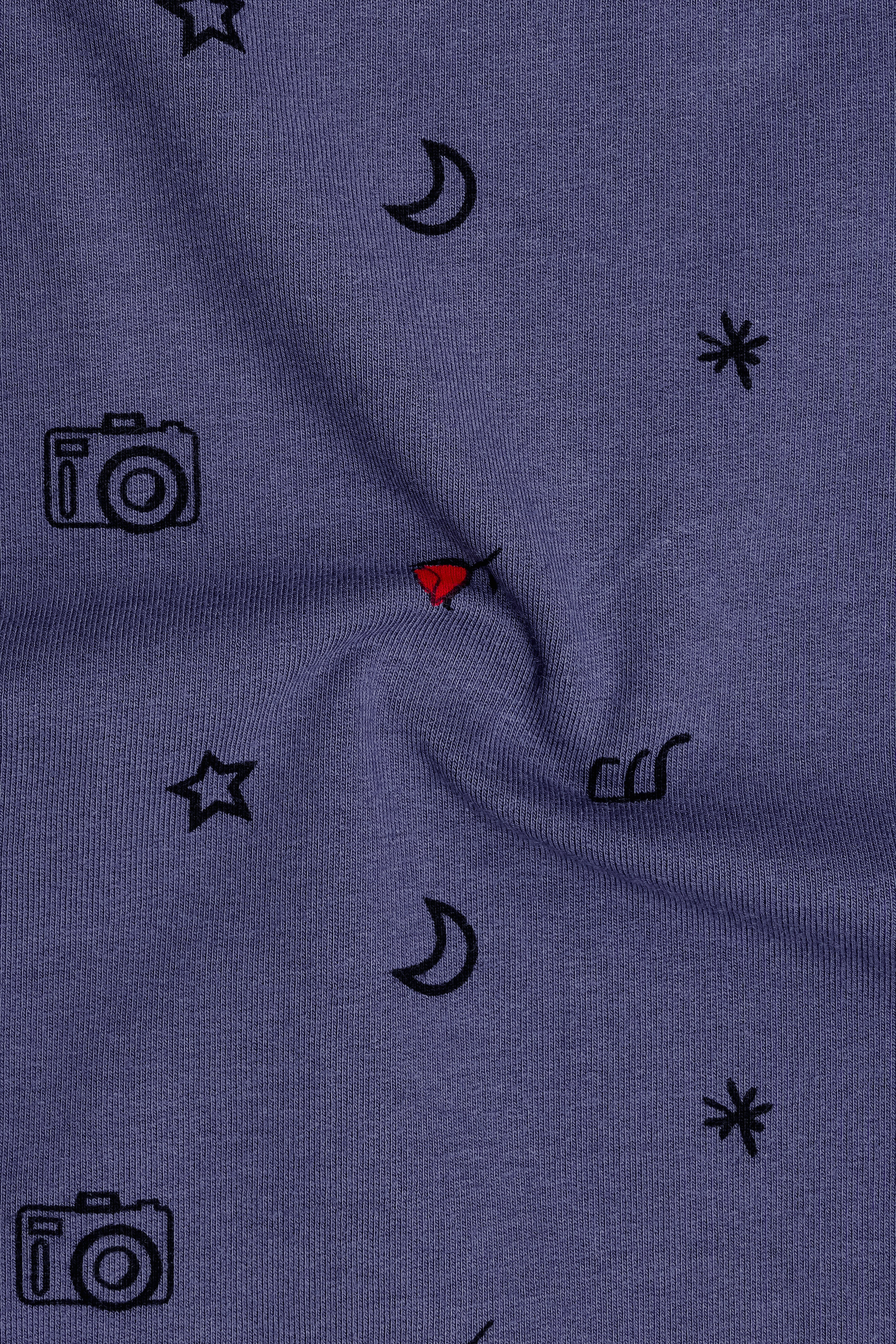 Vampire Blue Printed Premium Cotton Organic T-shirt