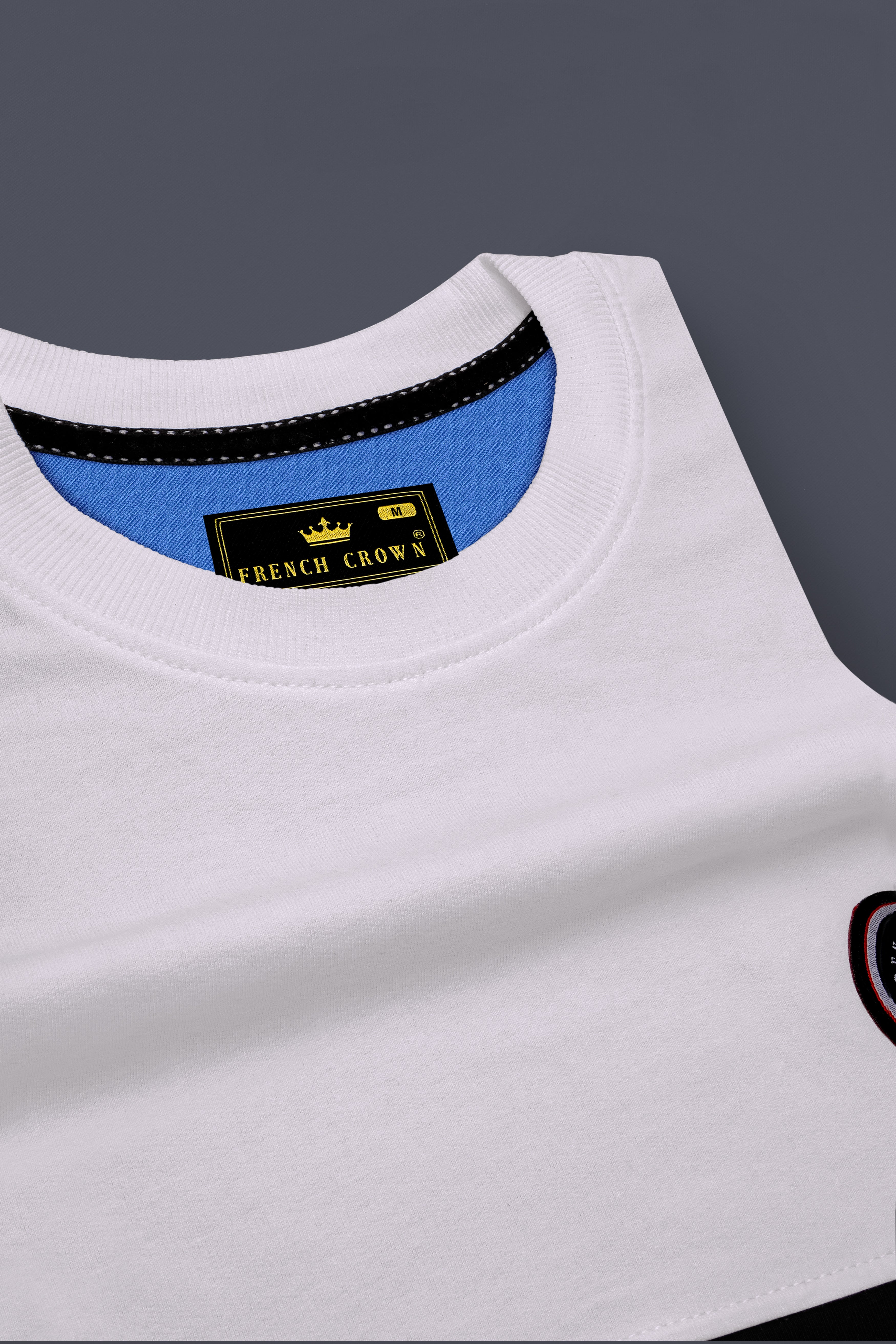 Moonstone Blue with White and Black Block Pattern Sweatshirt