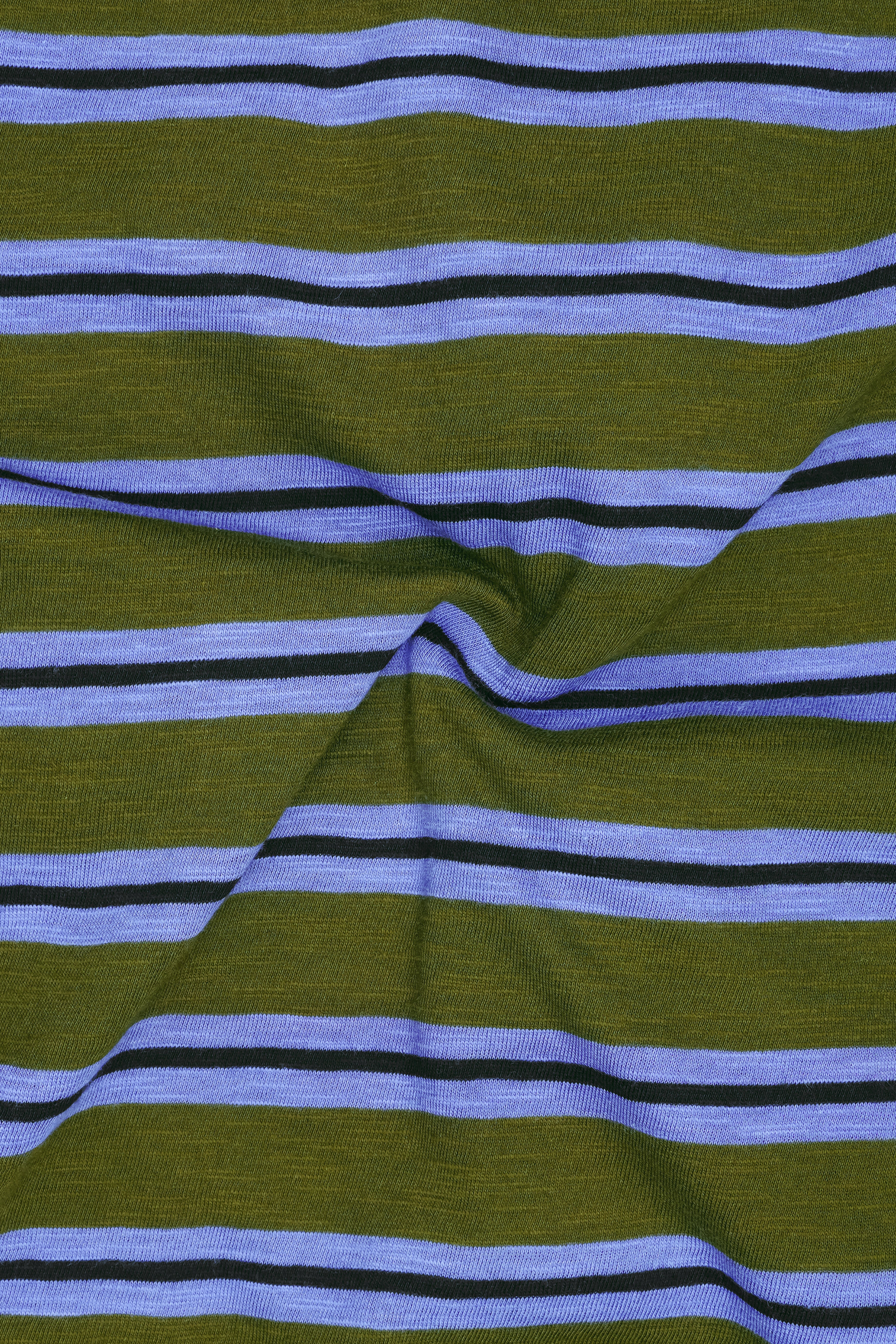 Woodland Green with Blue and Gray Color Striped Supima Organic Cotton Polo