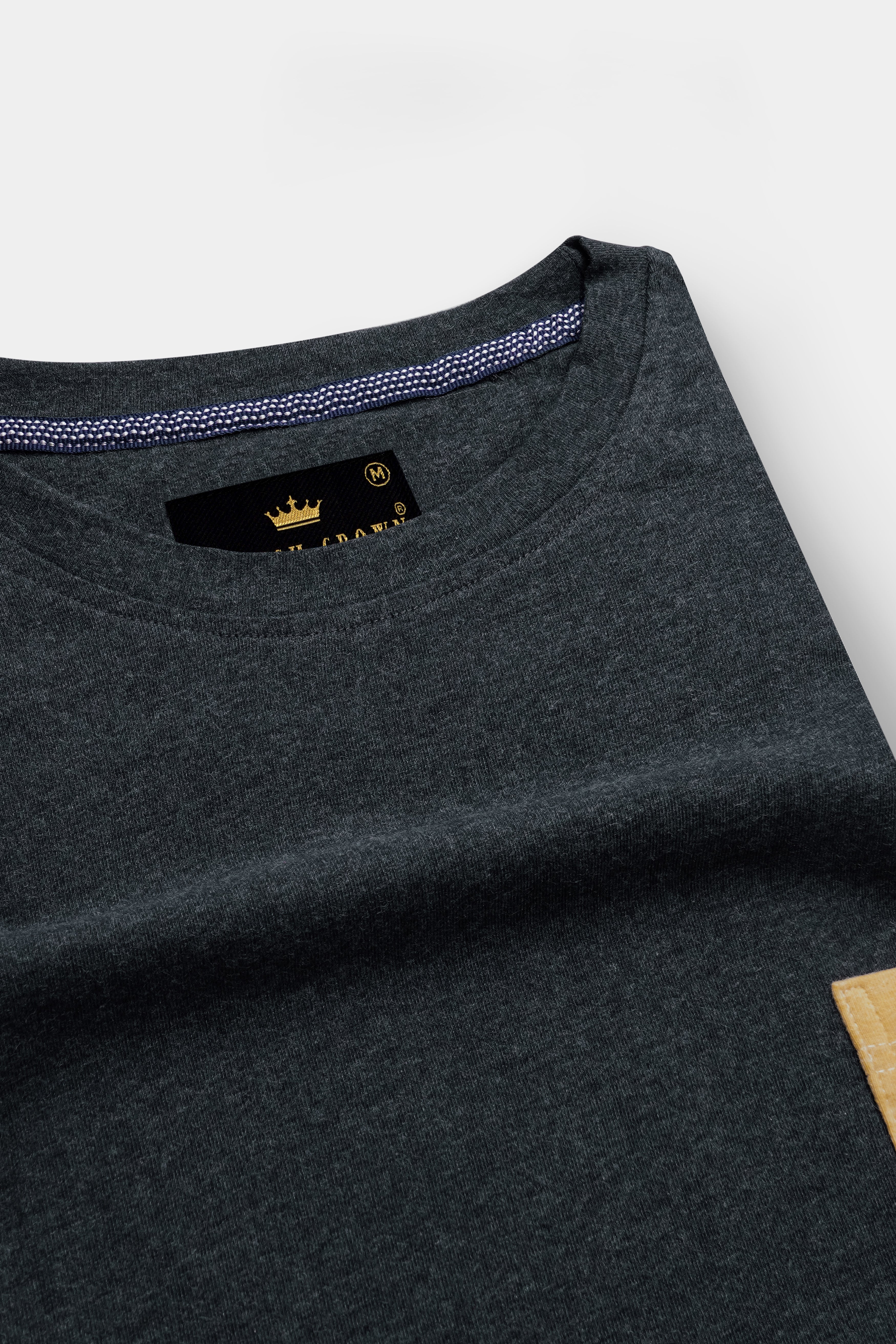 Gunmetal Gray and Marzipan Yellow Premium Cotton T-Shirt
