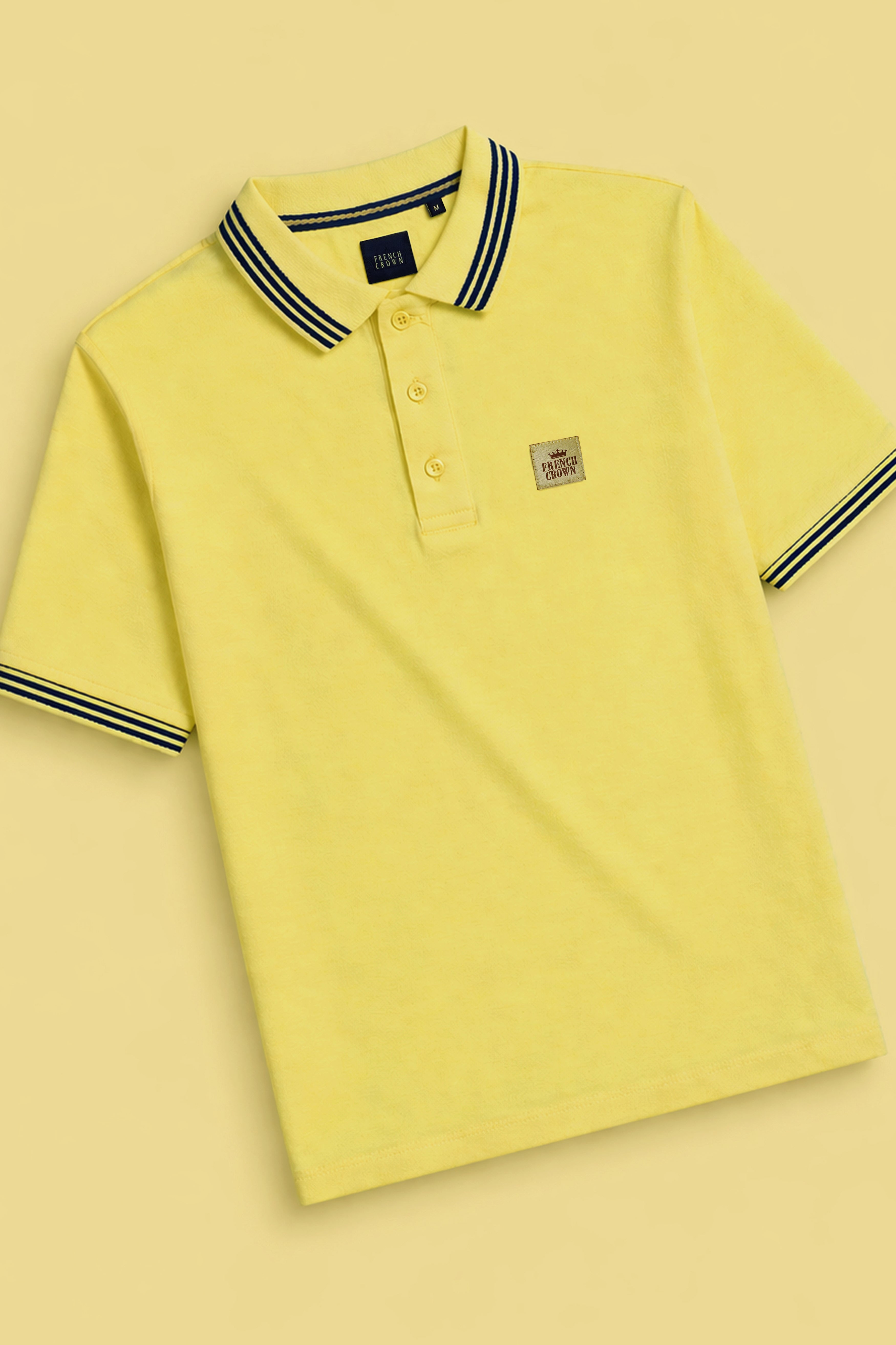 Vis Vis Yellow Premium Cotton Pique Polo