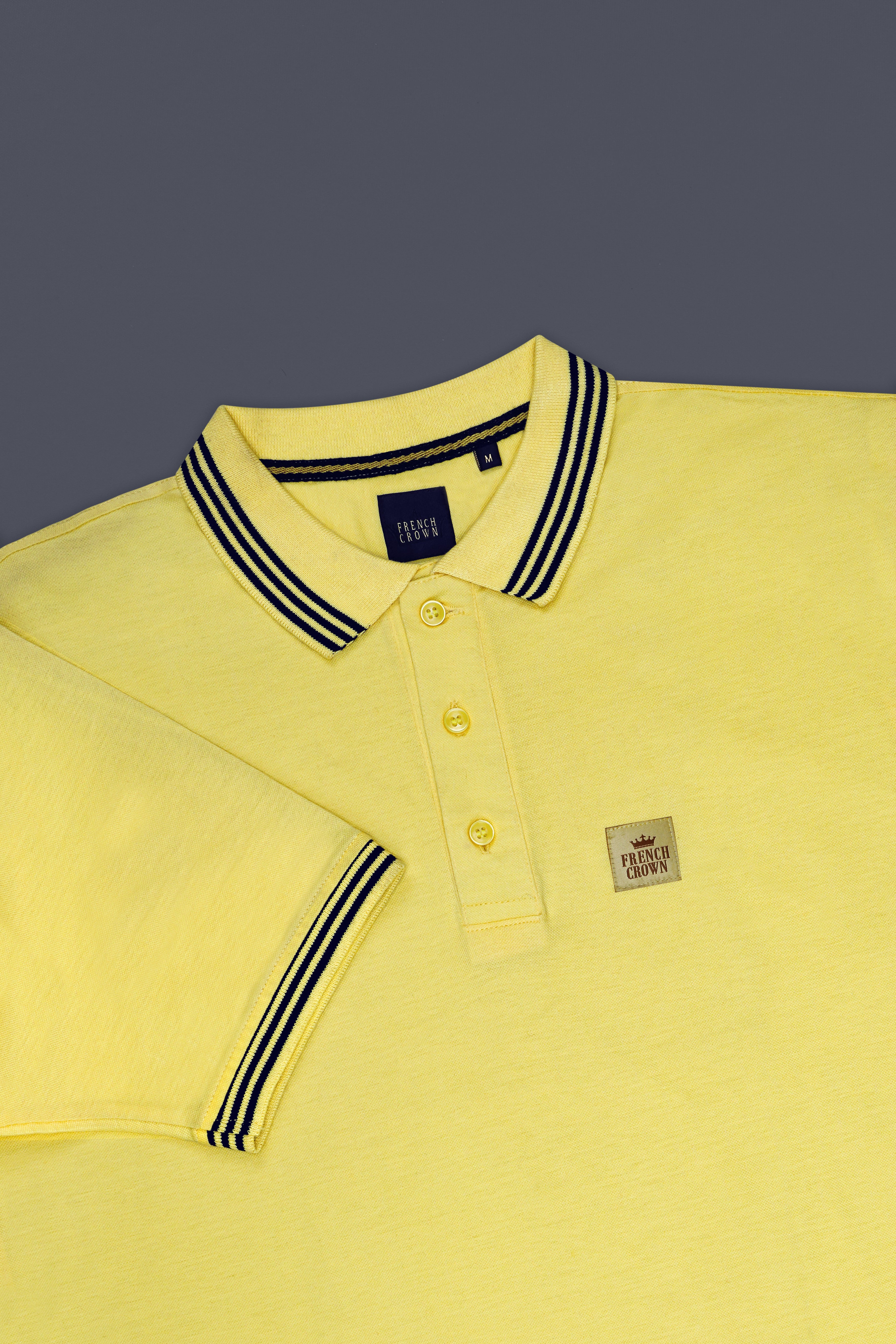 Vis Vis Yellow Premium Cotton Pique Polo