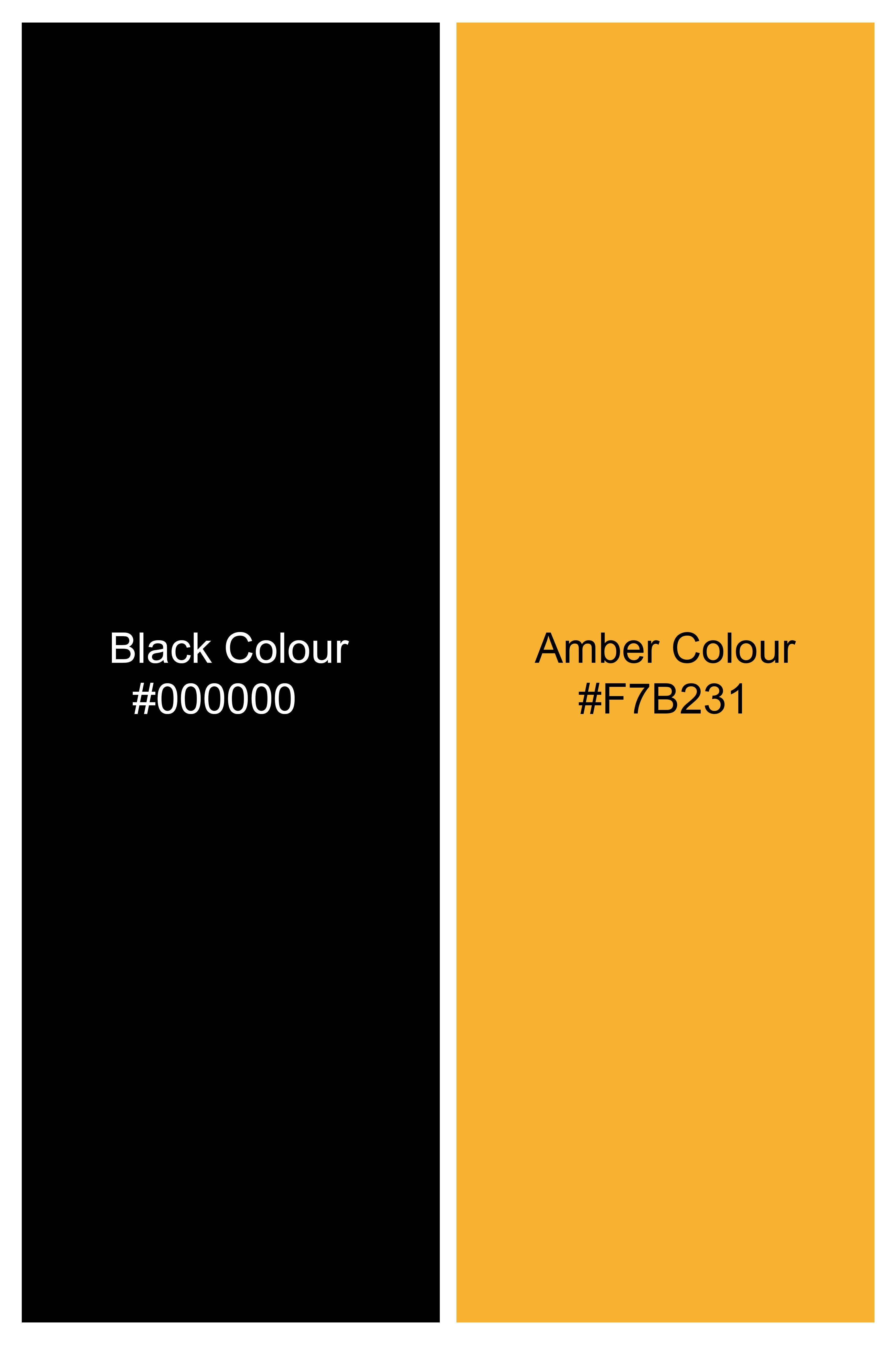 Jade Black and Amber Yellow Premium Cotton T-shirt TS946-S, TS946-M, TS946-L, TS946-XL, TS946-XXL