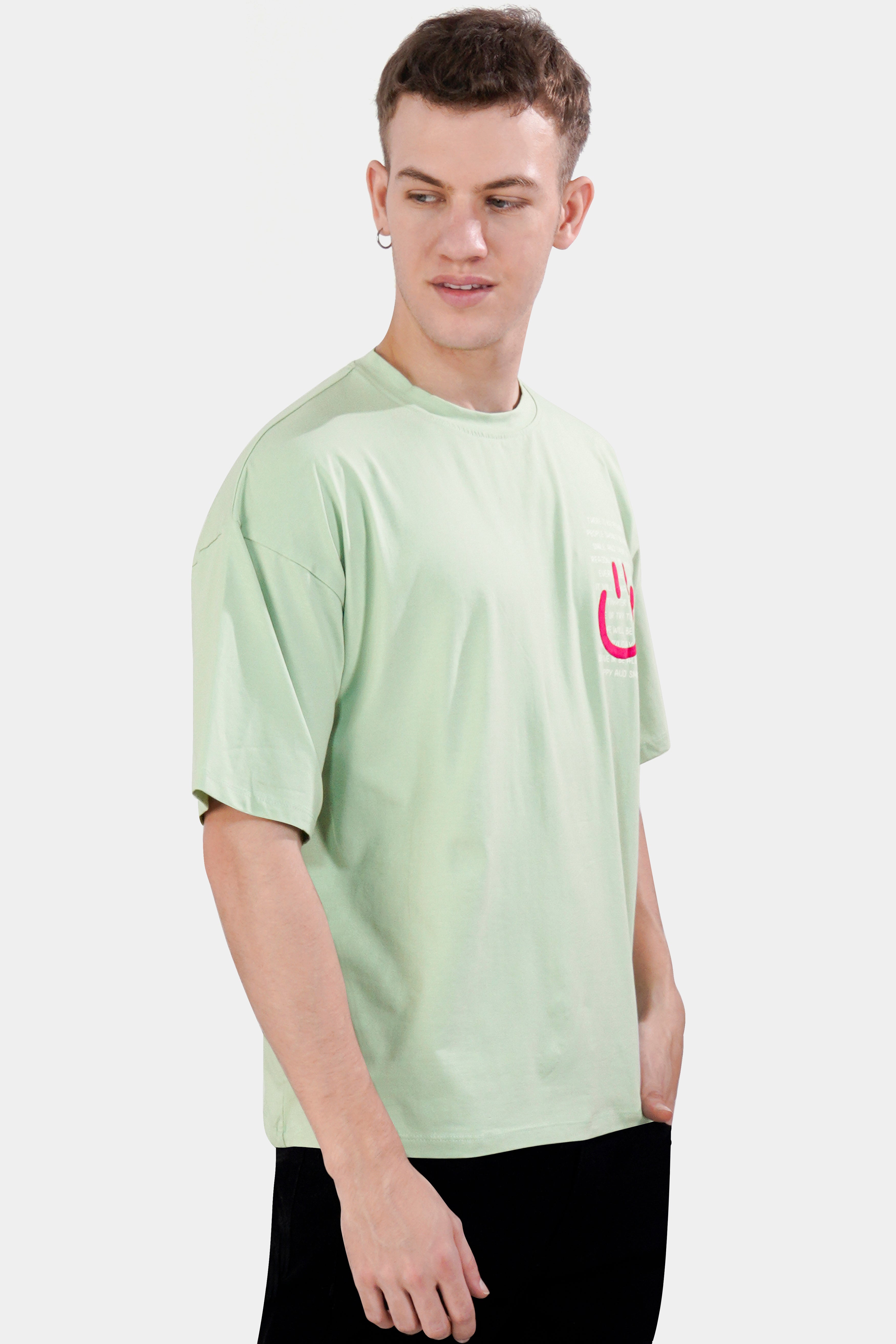 Surf Crest Green Printed Premium Cotton Oversized T-shirt TS954-S, TS954-M, TS954-L, TS954-XL, TS954-XXL