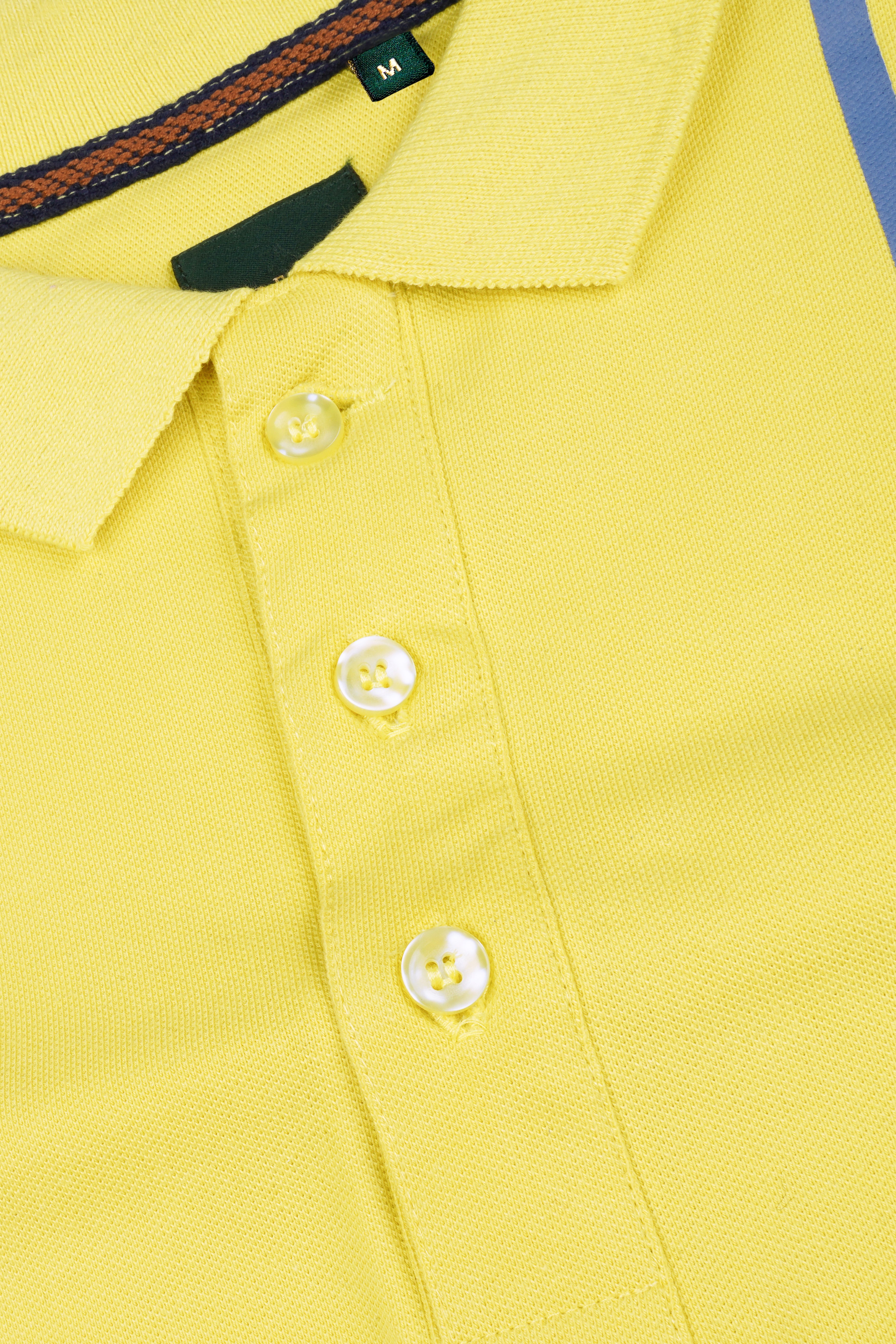 Portica Yellow Striped Premium Cotton Pique Polo TS971-S, TS971-M, TS971-L, TS971-XL, TS971-XXL