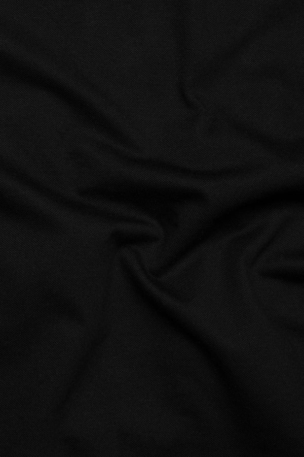 Jade Black Premium Cotton Pique Polo