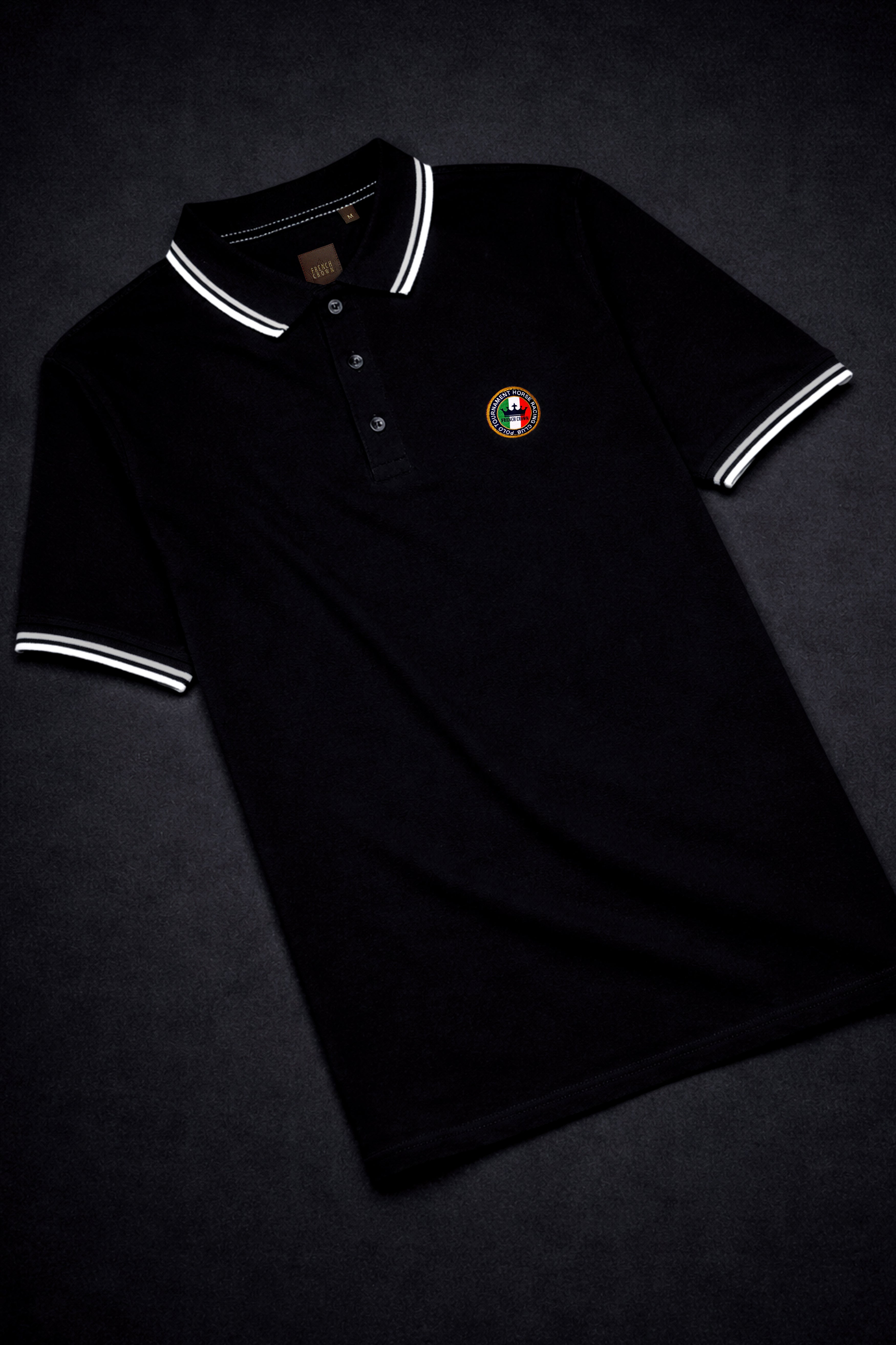 Jade Black Half Sleeves Super Soft Premium Polo Neck Cotton T