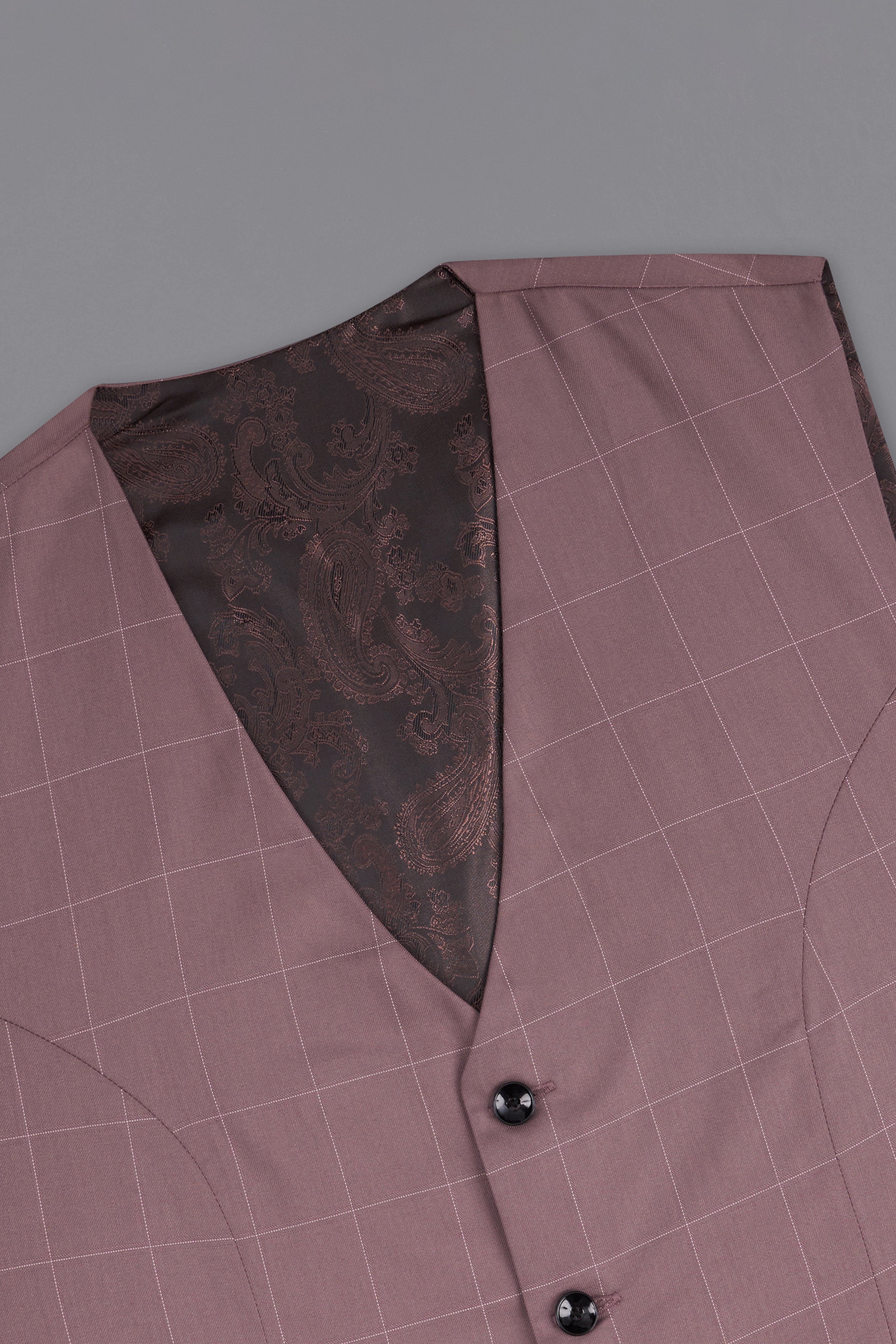 Falcon Pink Windowpane  Waistcoat