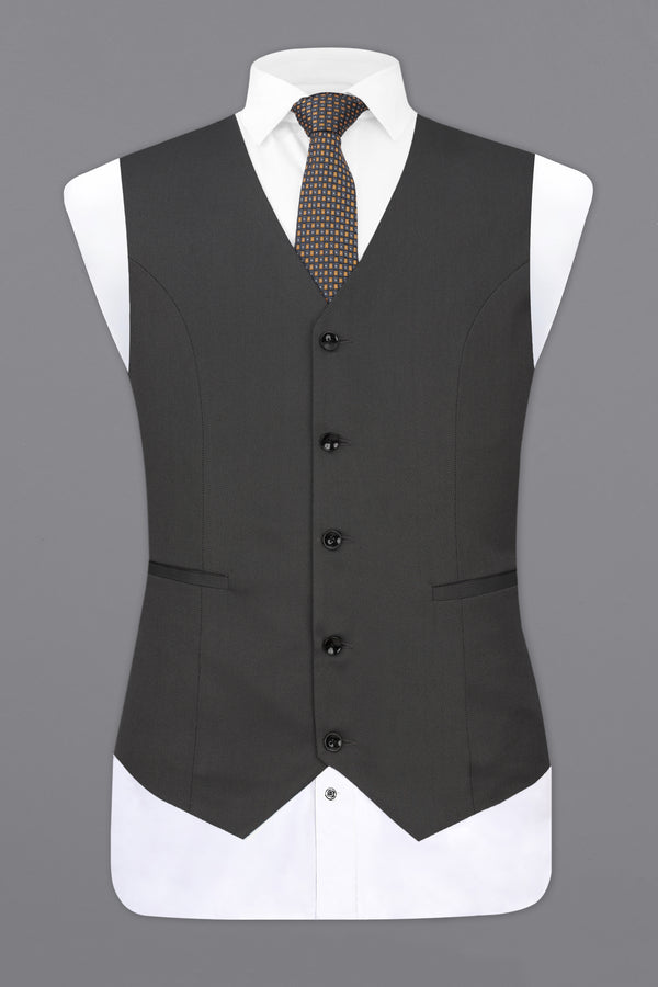 Fuscous Grey Textured Waistcoat